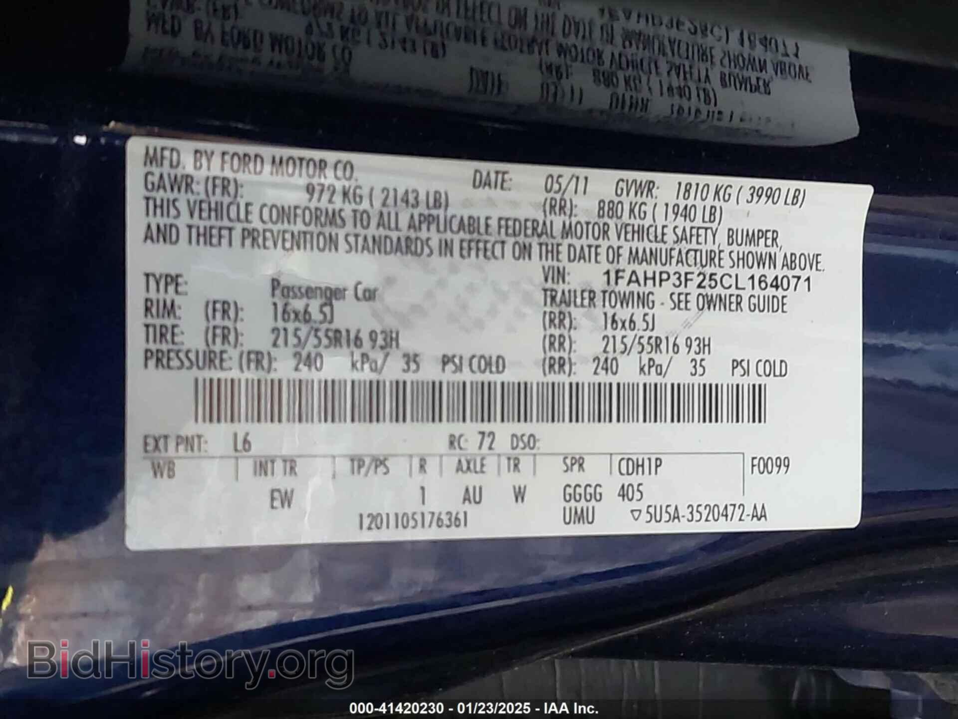 2012 FORD FOCUS - VIN: 1FAHP3F25CL164071 - Фото 9
