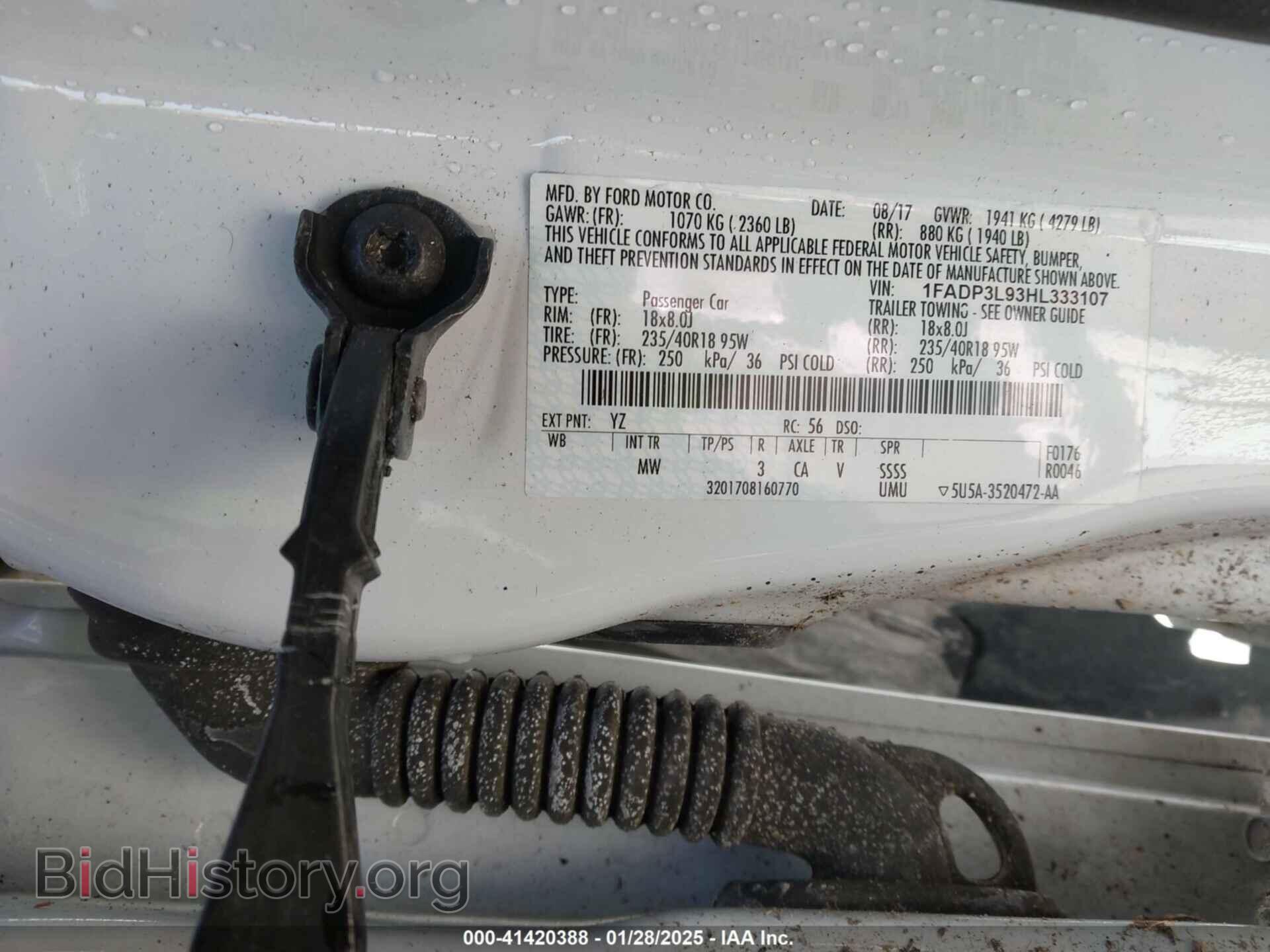 2017 FORD FOCUS - VIN: 1FADP3L93HL333107 - Фото 9