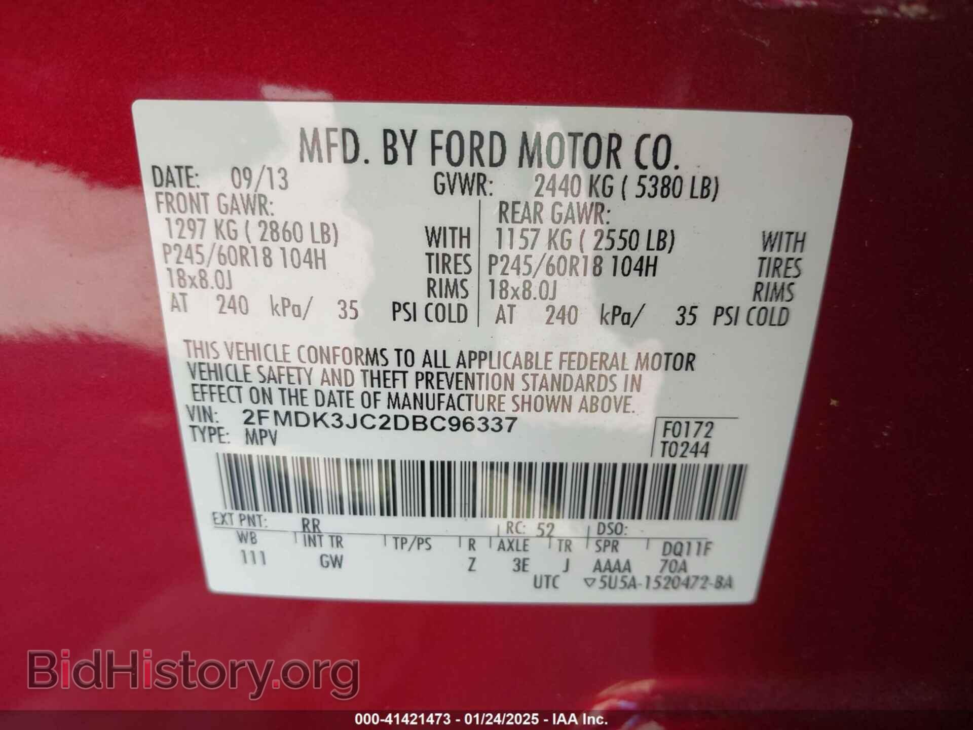 2013 FORD EDGE - VIN: 2FMDK3JC2DBC96337 - Photo 9