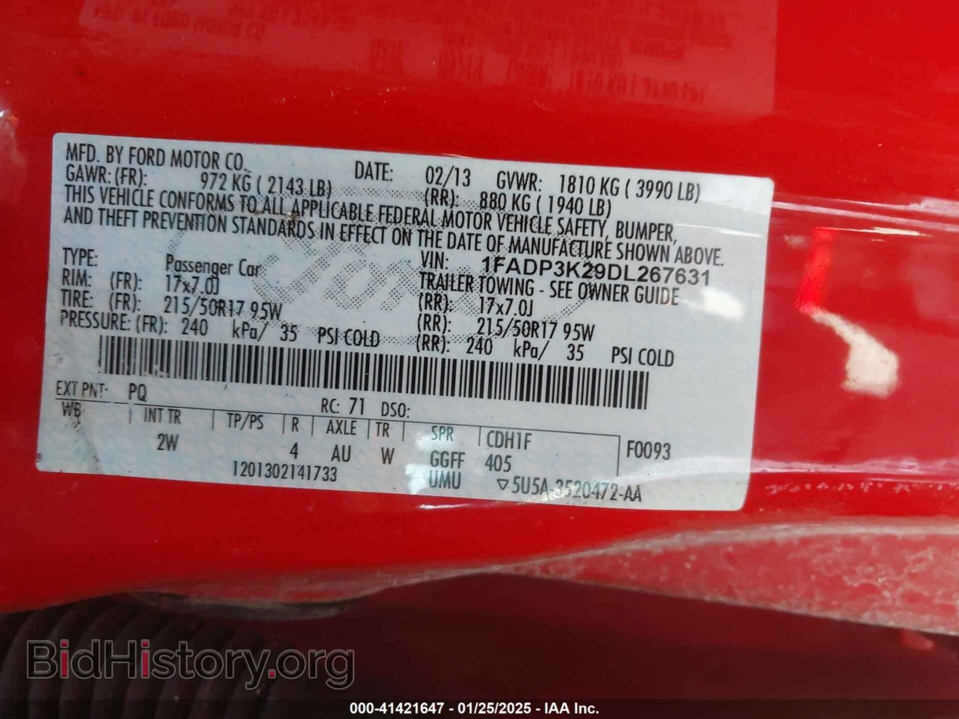 2013 FORD FOCUS - VIN: 1FADP3K29DL267631 - Фото 9