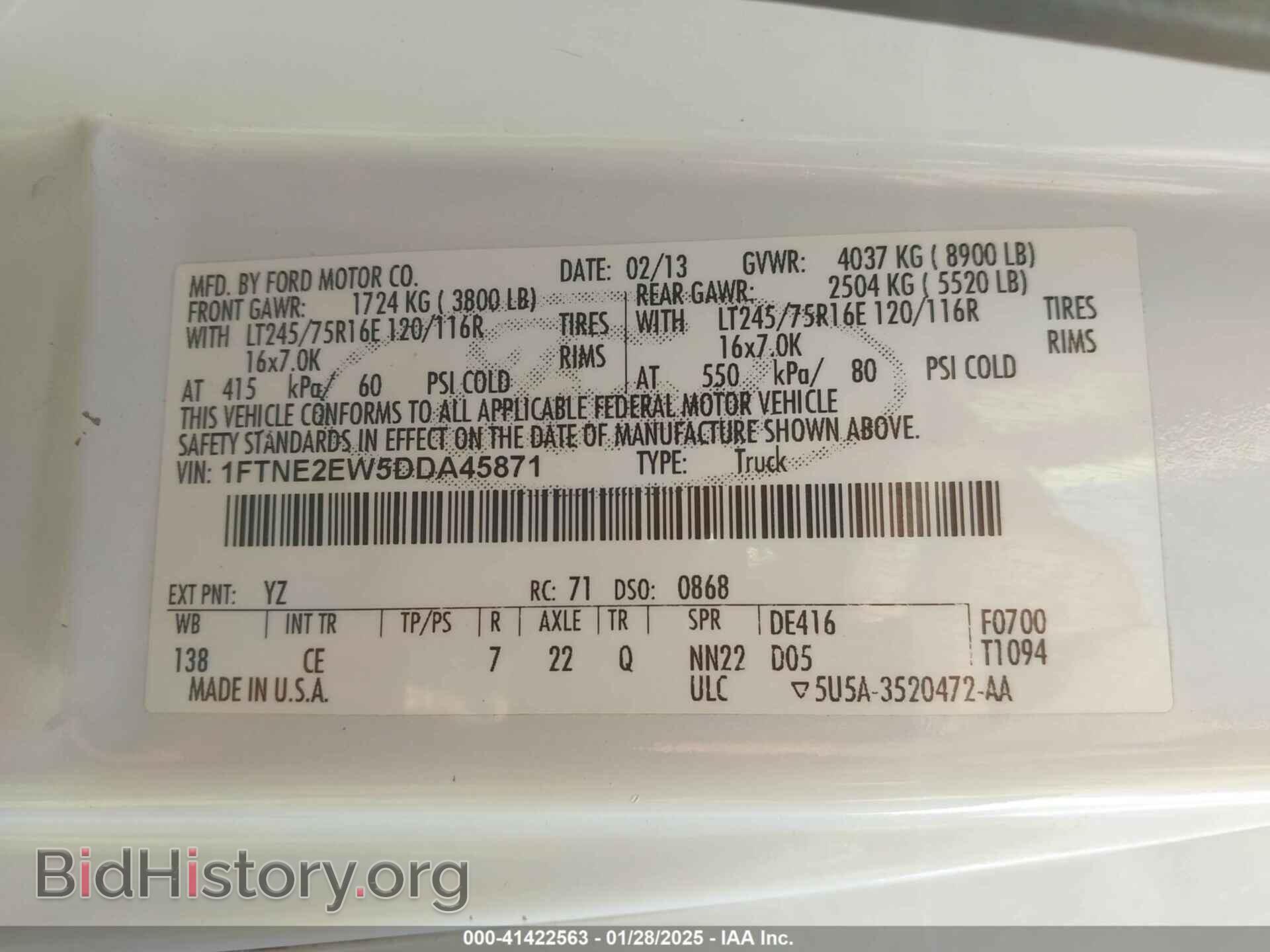 2013 FORD E-250 - VIN: 1FTNE2EW5DDA45871 - Фото 9
