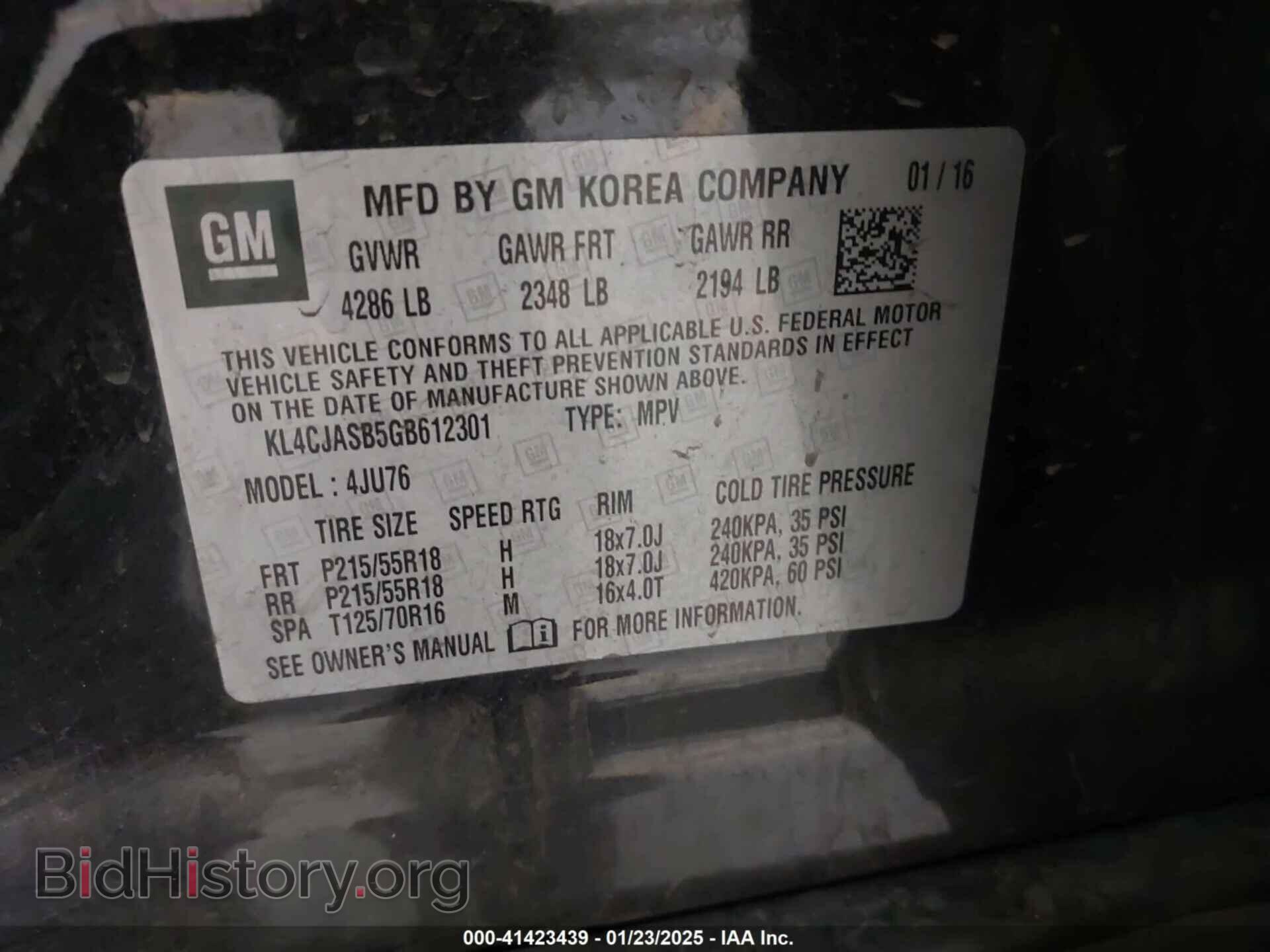 2016 BUICK ENCORE - VIN: KL4CJASB5GB612301 - Photo 9