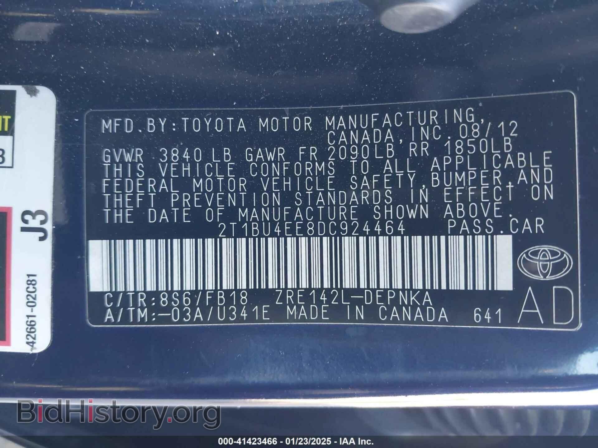 2013 TOYOTA COROLLA - VIN: 2T1BU4EE8DC924464 - Фото 9