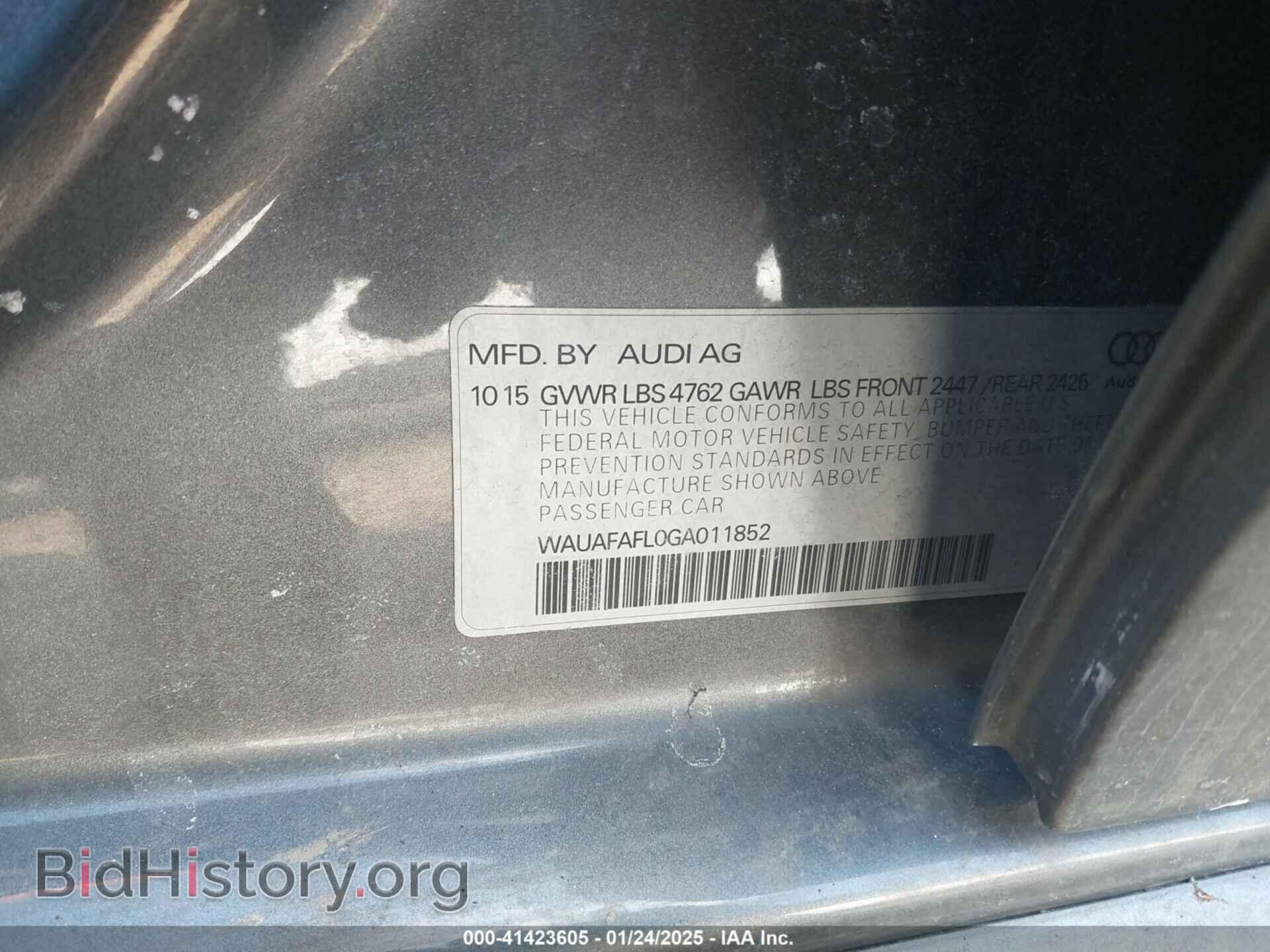 2016 AUDI A4 - VIN: WAUAFAFL0GA011852 - Фото 9