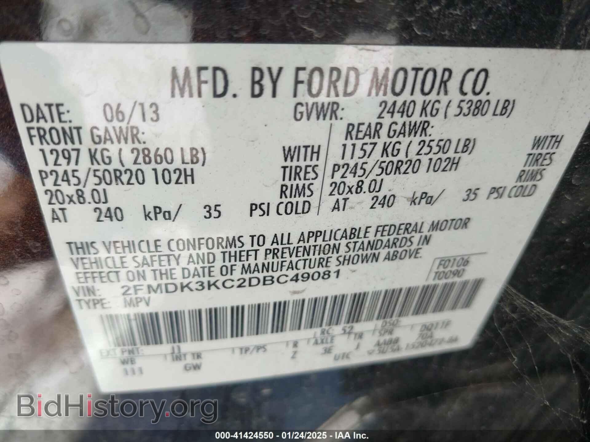 2013 FORD EDGE - VIN: 2FMDK3KC2DBC49081 - Photo 9