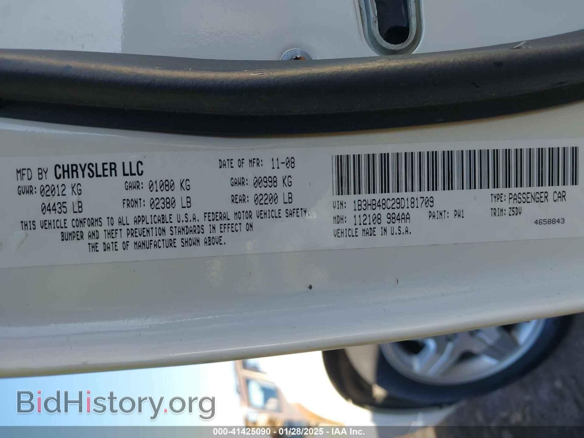 2009 DODGE CALIBER - VIN: 1B3HB48C29D181709 - Фото 9