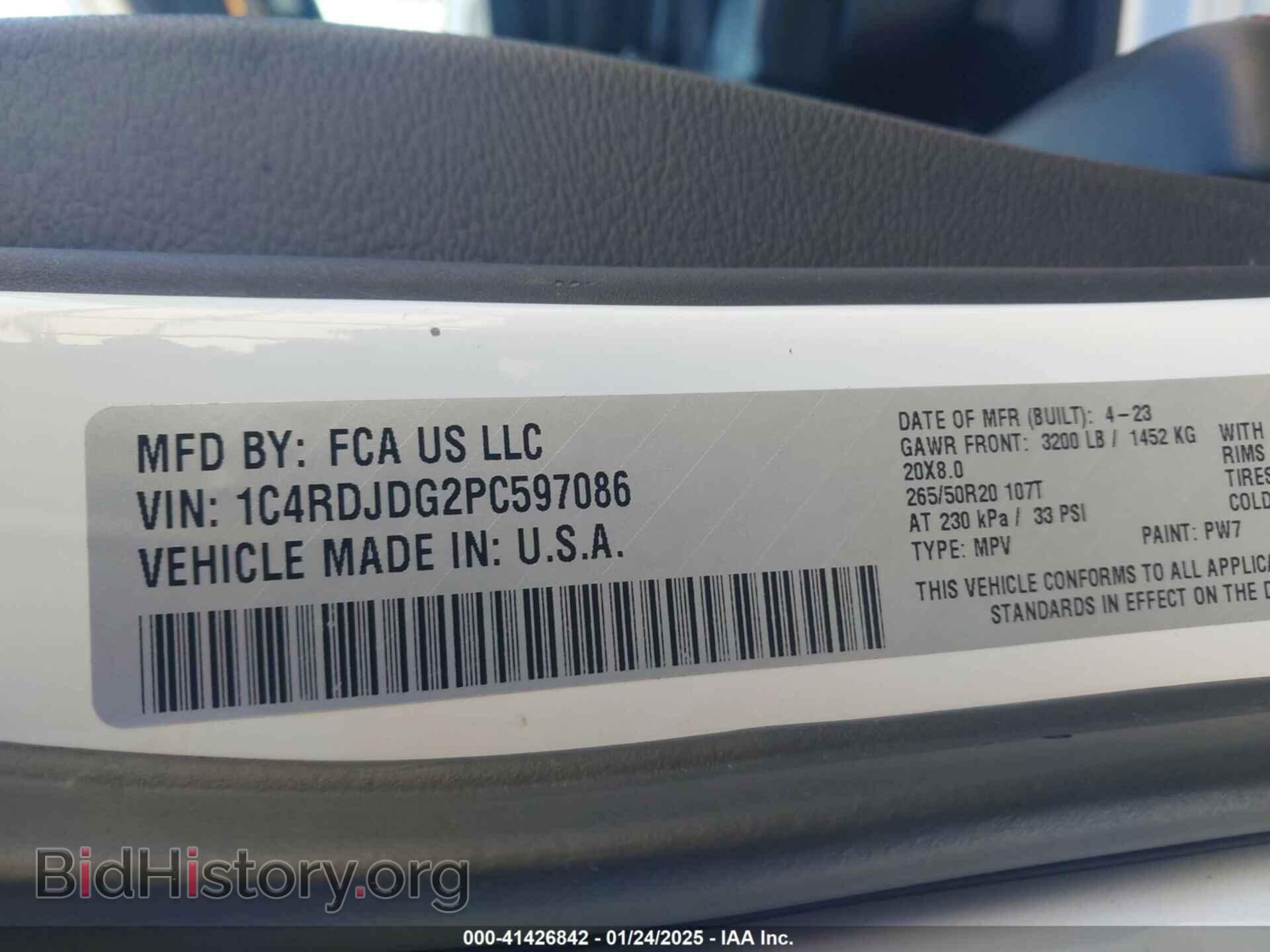 2023 DODGE DURANGO - VIN: 1C4RDJDG2PC597086 - Photo 9