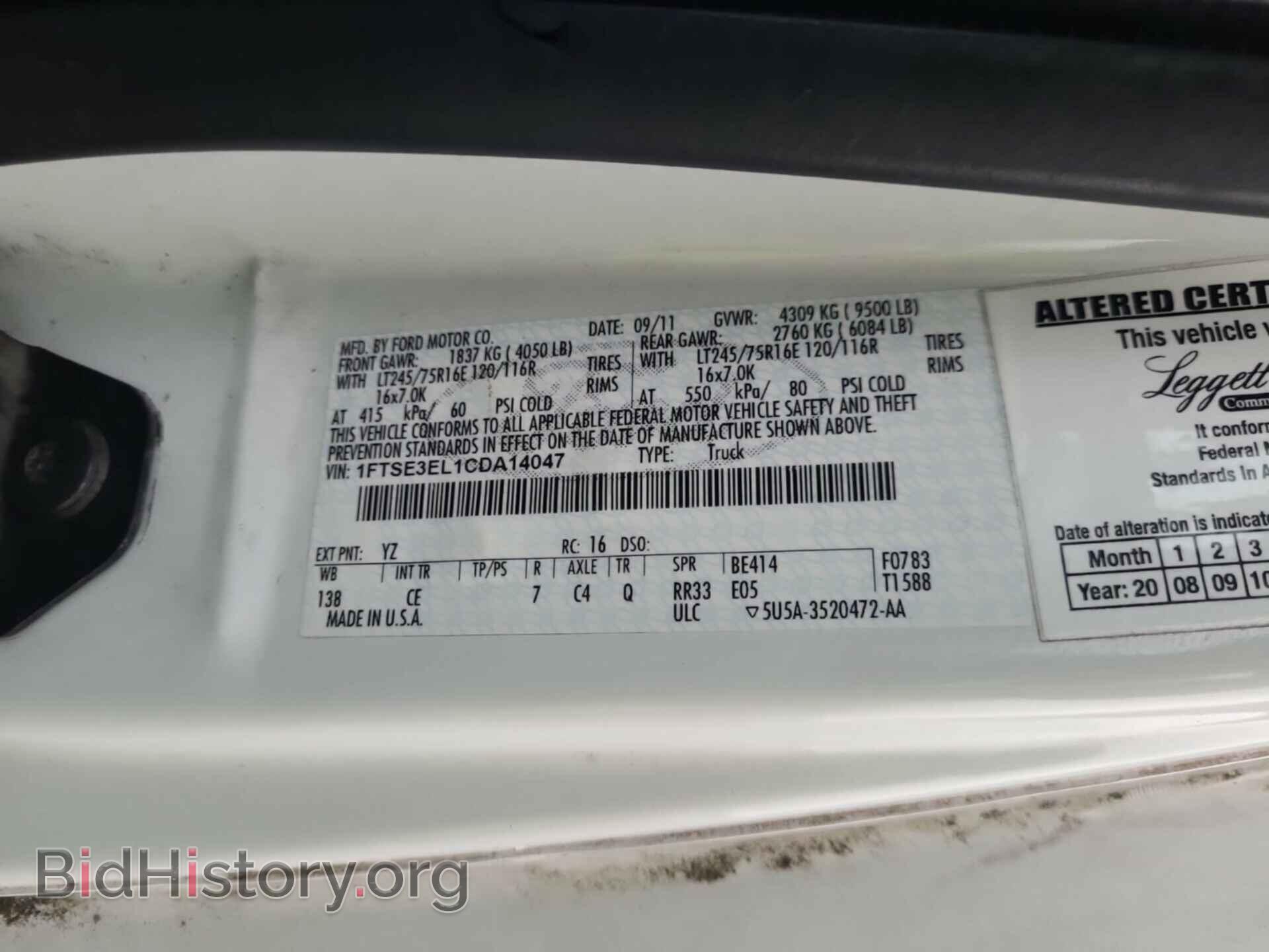 2012 FORD ECONOLINE - VIN: 1FTSE3EL1CDA14047 - Photo 5
