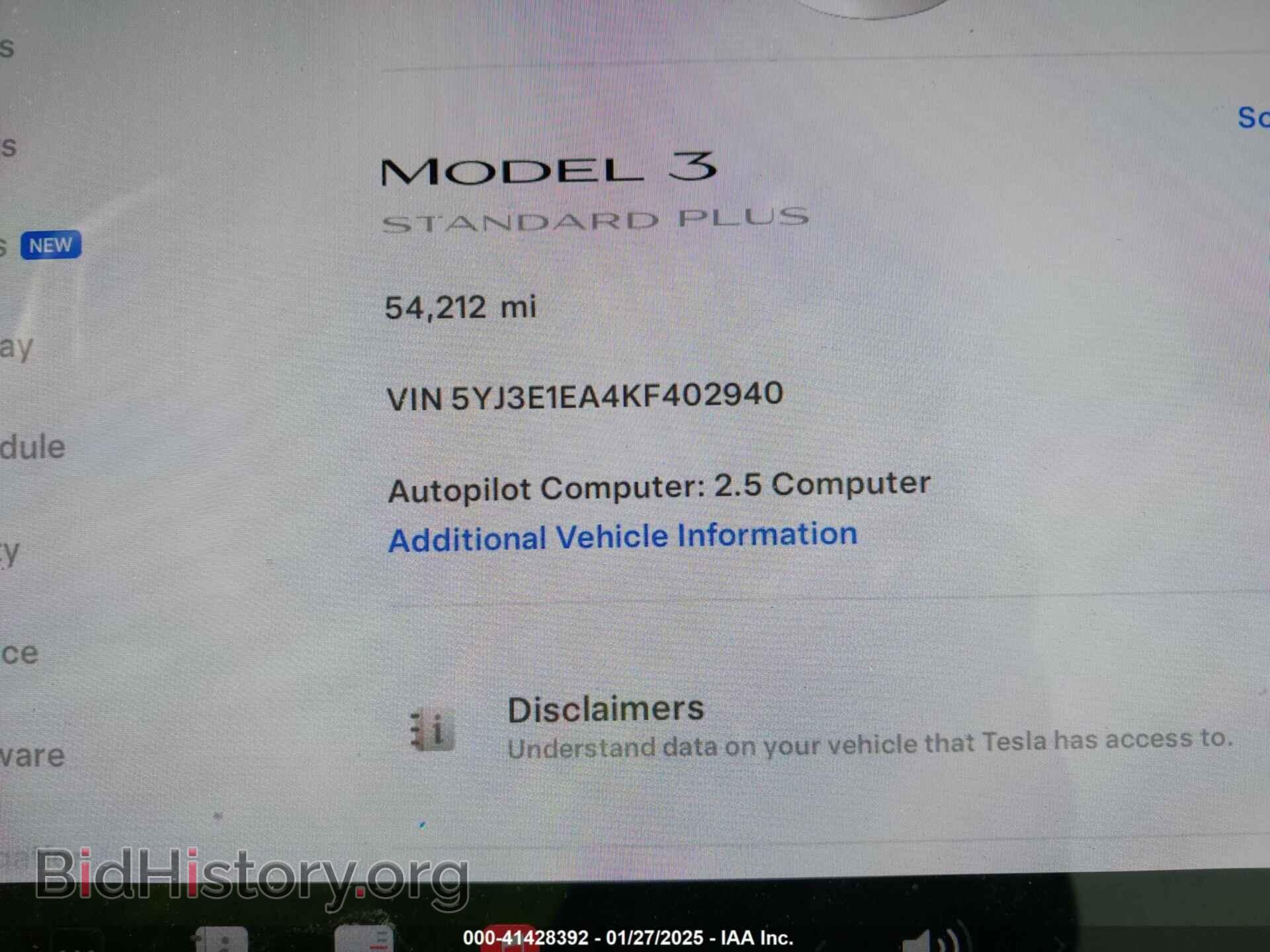 2019 TESLA MODEL 3 - VIN: 5YJ3E1EA4KF402940 - Photo 7