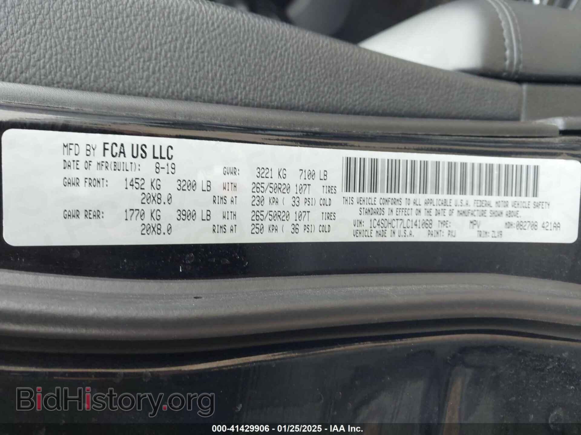 2020 DODGE DURANGO - VIN: 1C4SDHCT7LC141068 - Photo 9