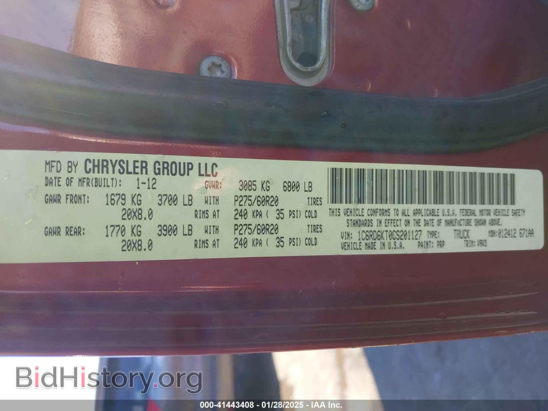2012 RAM 1500 - VIN: 1C6RD6KT0CS201127 - Photo 9