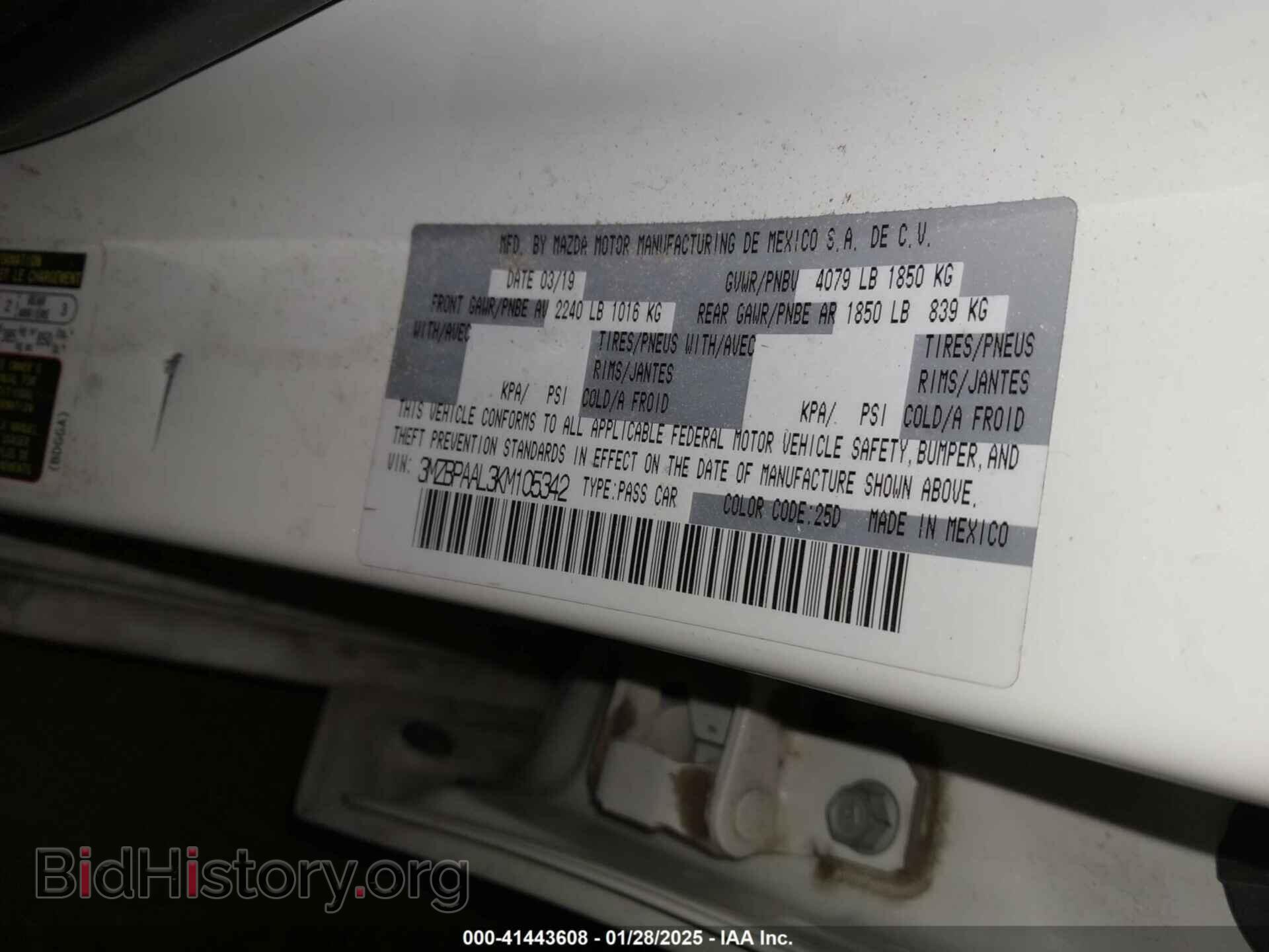 2019 MAZDA MAZDA3 - VIN: 3MZBPAAL3KM105342 - Фото 9