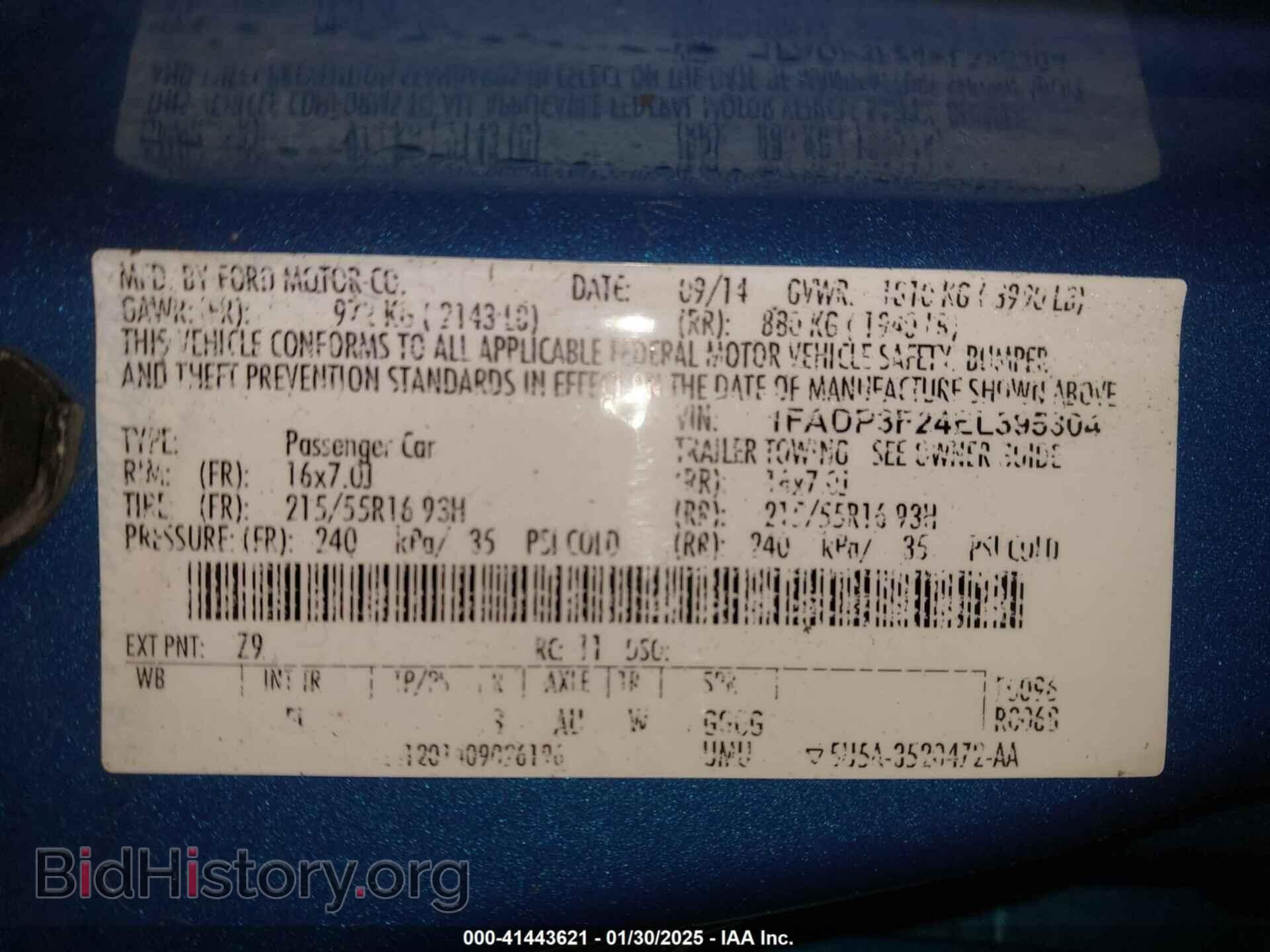 2014 FORD FOCUS - VIN: 1FADP3F24EL395304 - Фото 9