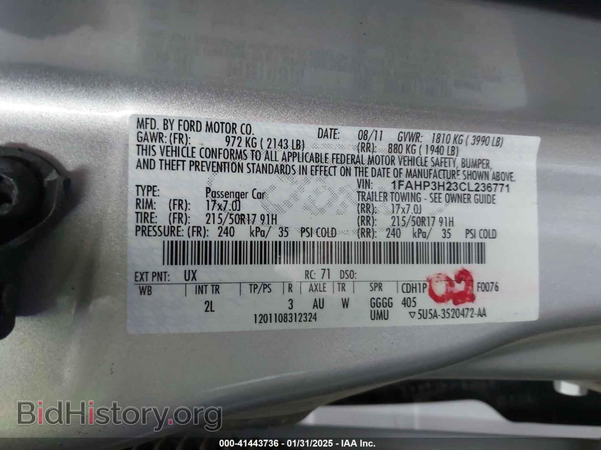 2012 FORD FOCUS - VIN: 1FAHP3H23CL236771 - Фото 9
