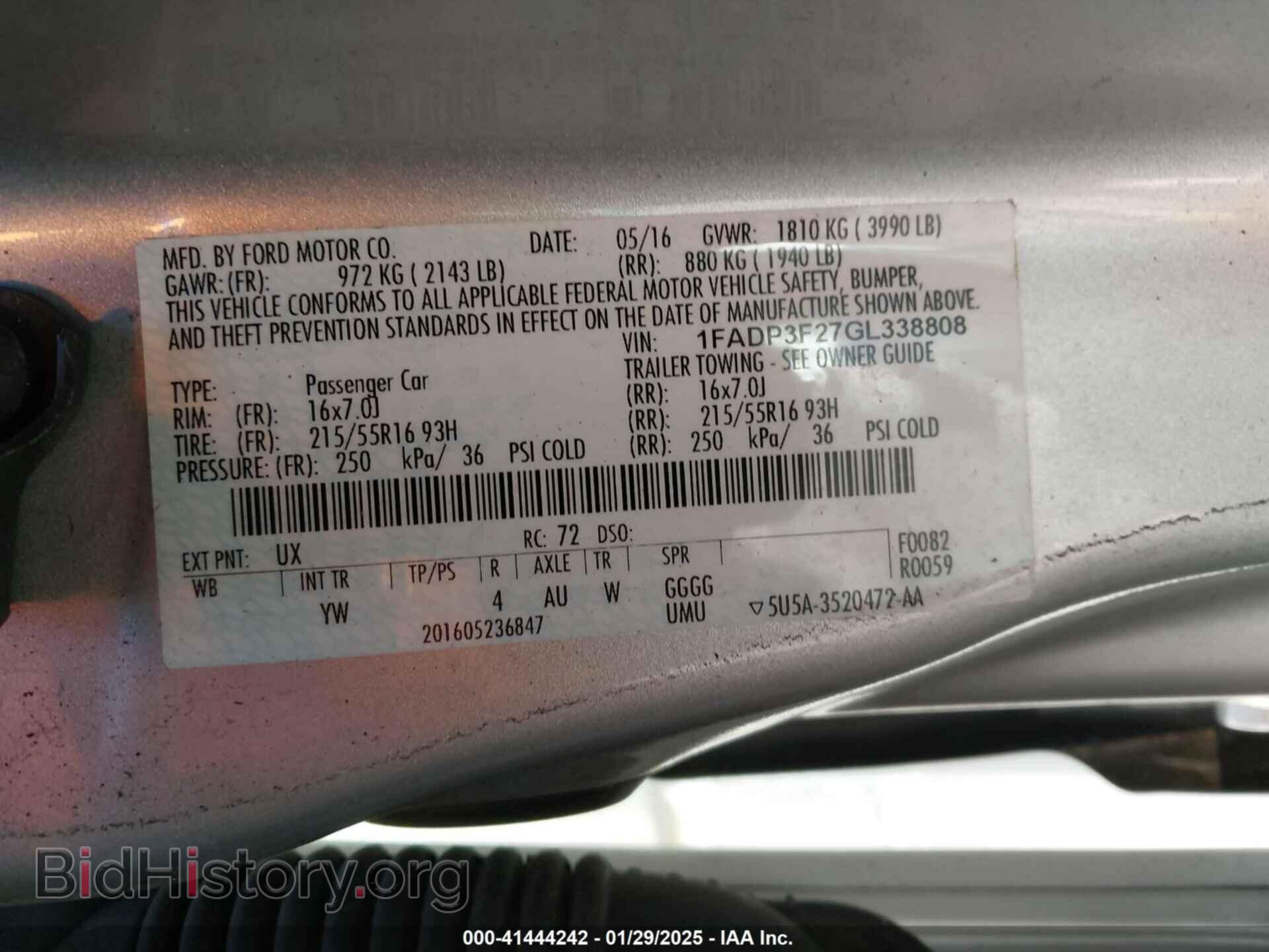 2016 FORD FOCUS - VIN: 1FADP3F27GL338808 - Фото 9