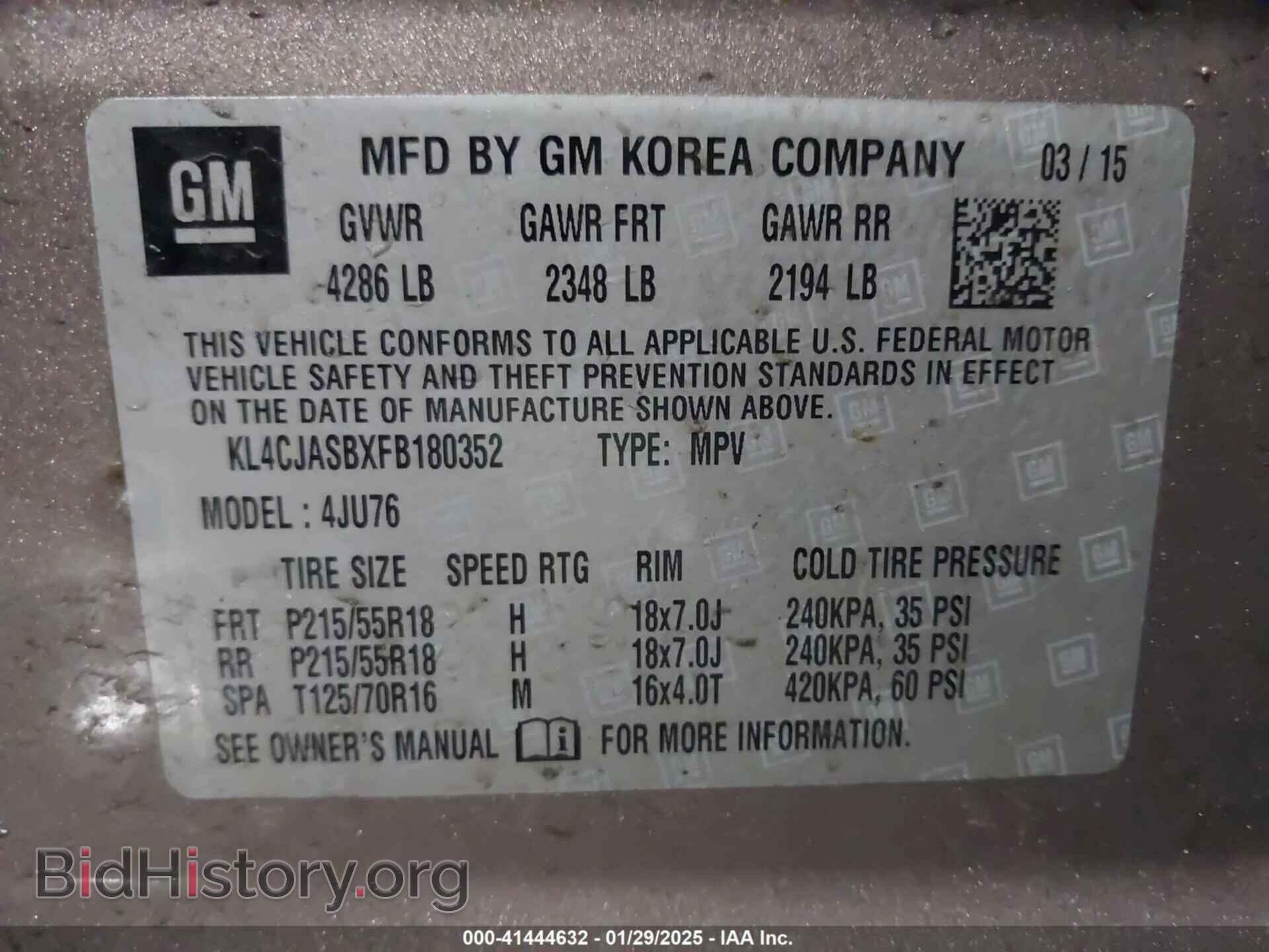 2015 BUICK ENCORE - VIN: KL4CJASBXFB180352 - Photo 9