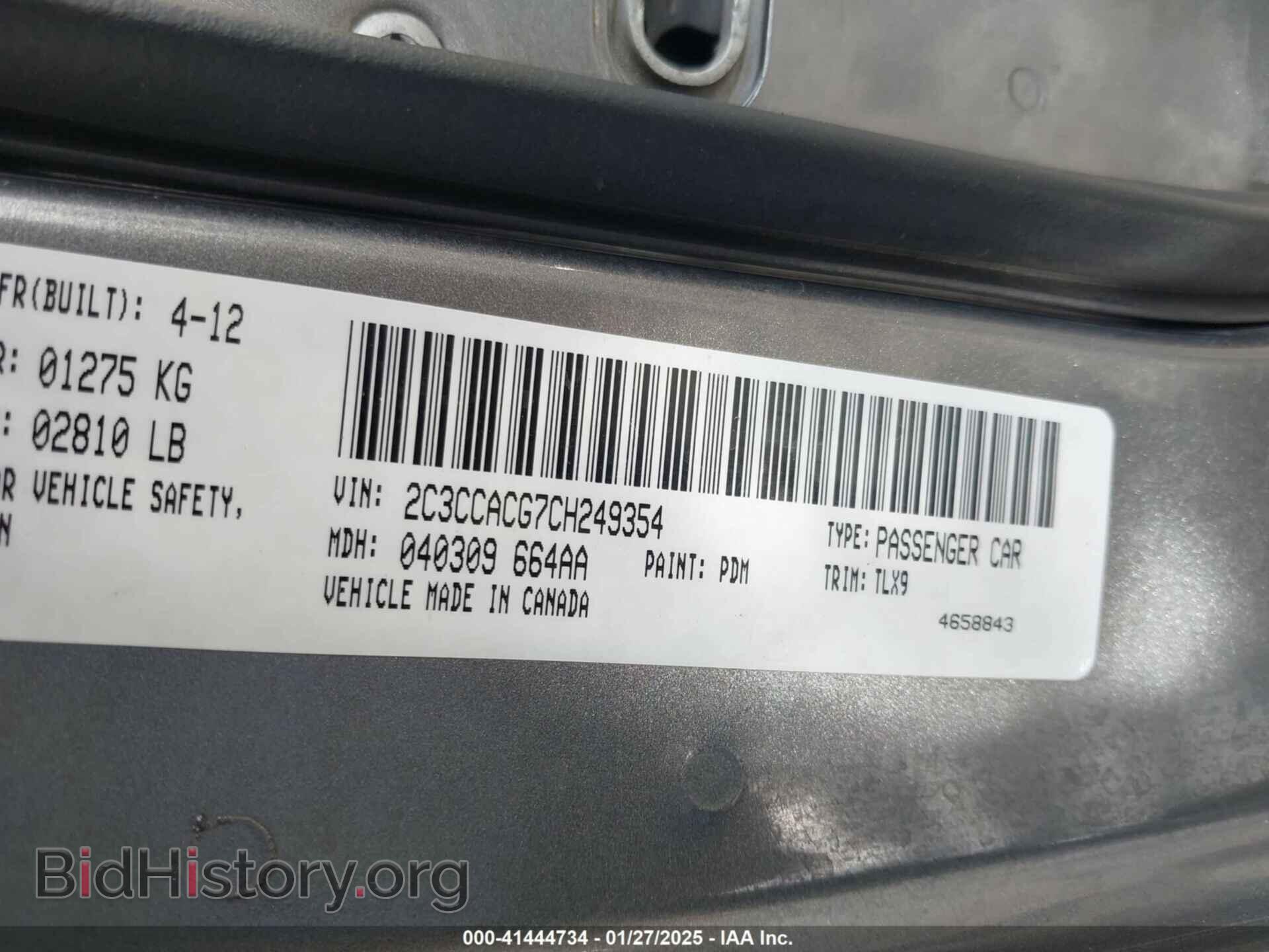 2012 CHRYSLER 300 - VIN: 2C3CCACG7CH249354 - Фото 9