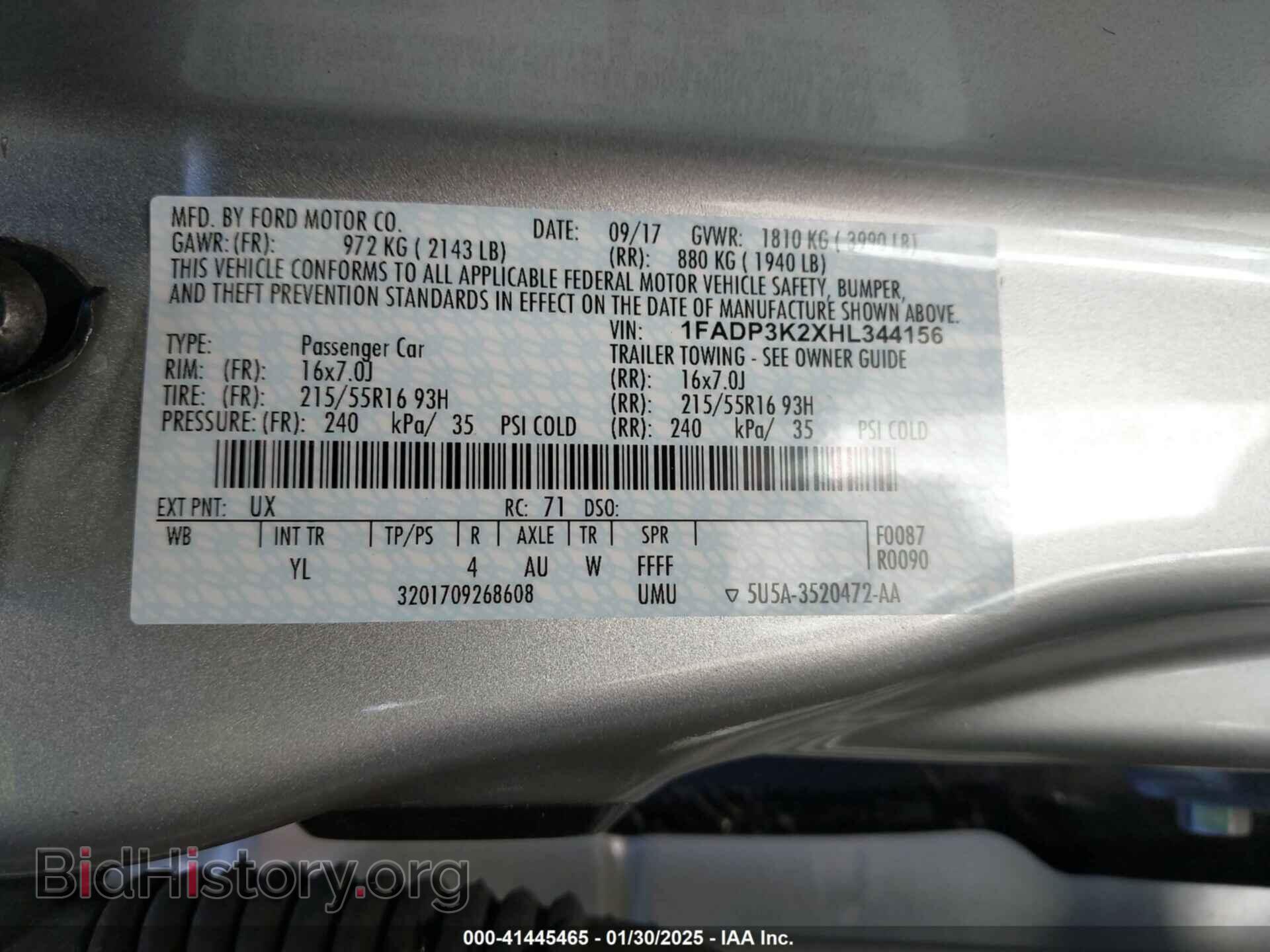 2017 FORD FOCUS - VIN: 1FADP3K2XHL344156 - Photo 9