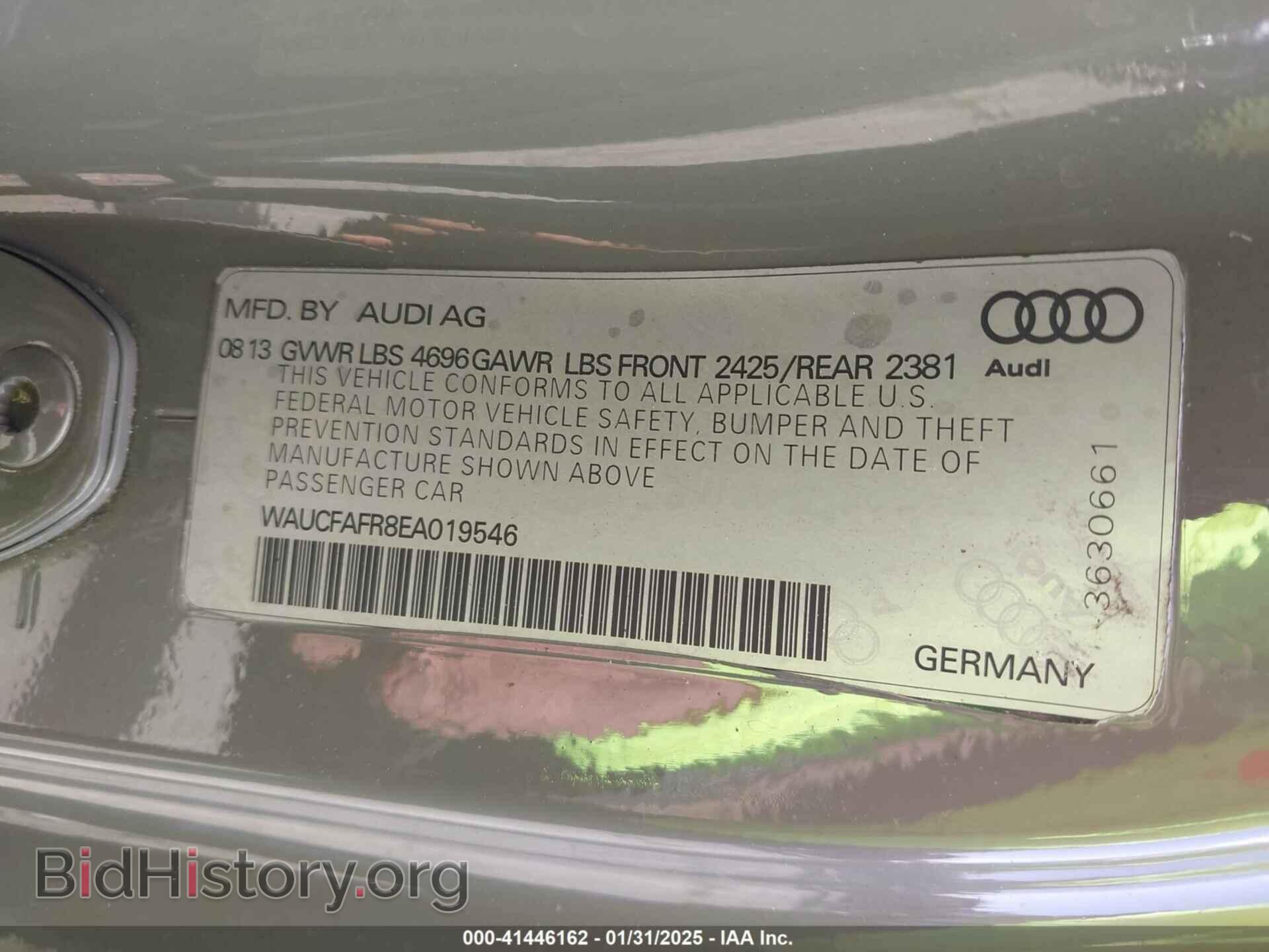 2014 AUDI A5 - VIN: WAUCFAFR8EA019546 - Фото 9