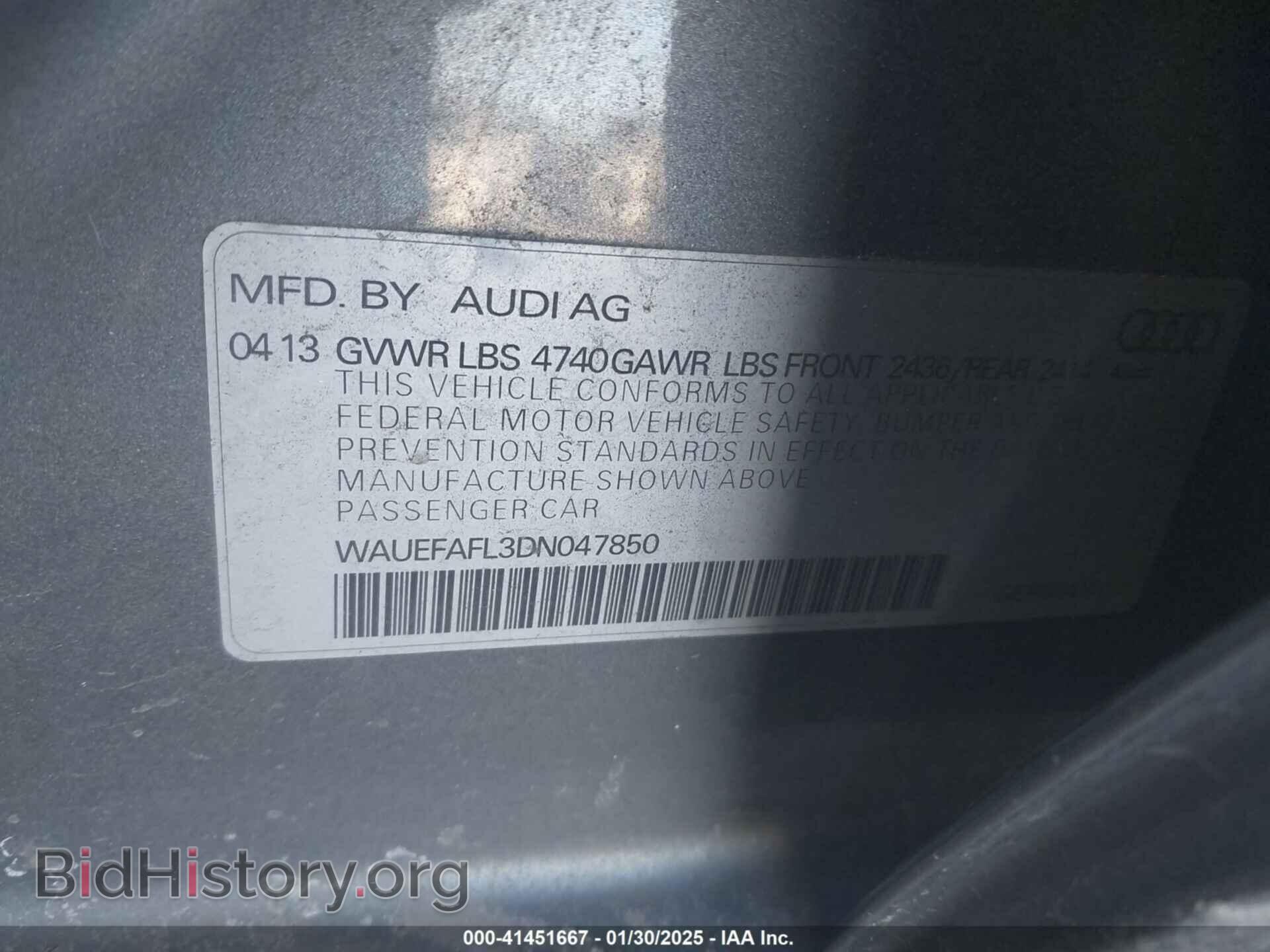 2013 AUDI A4 - VIN: WAUEFAFL3DN047850 - Фото 9