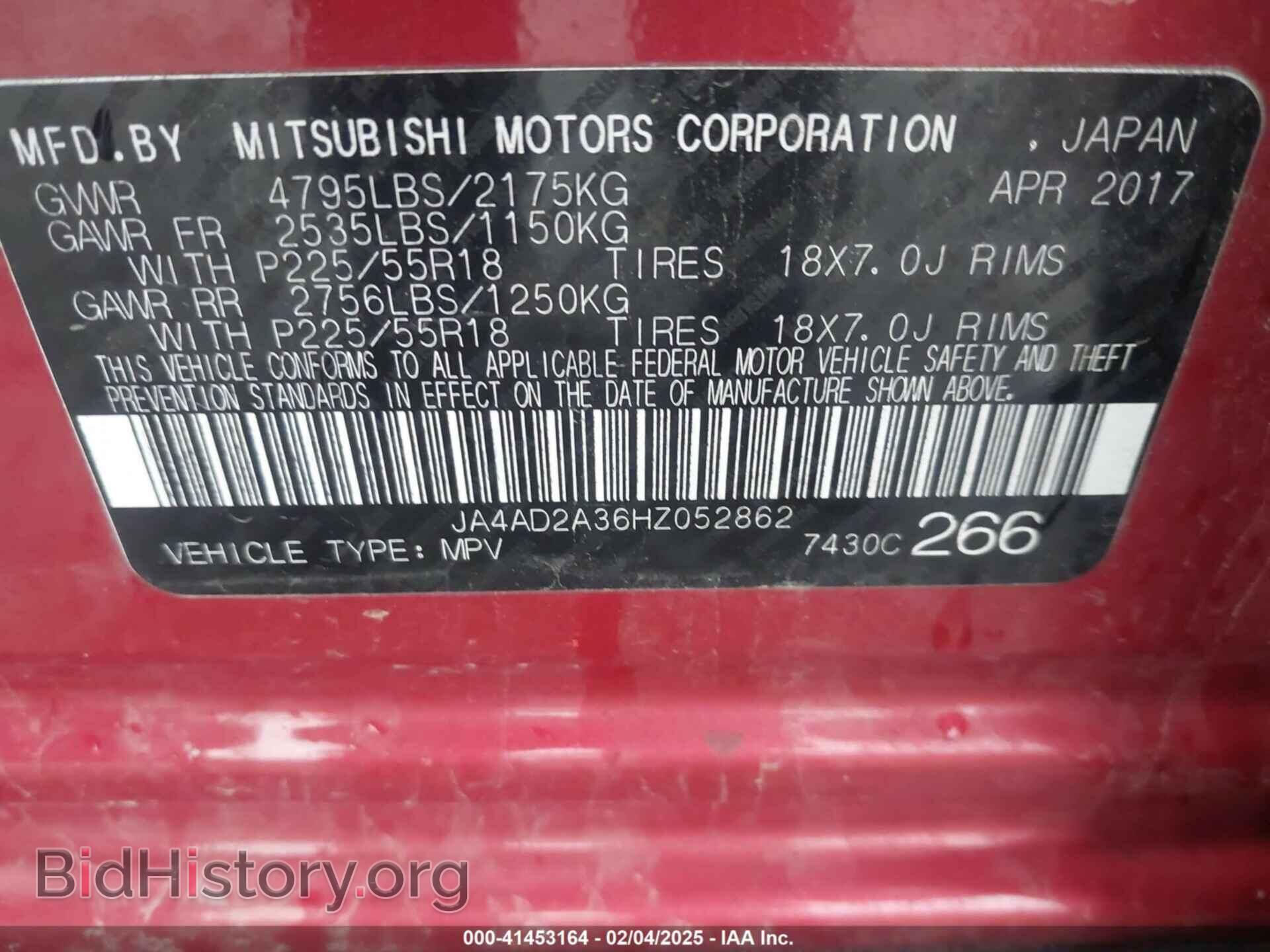 2017 MITSUBISHI OUTLANDER - VIN: JA4AD2A36HZ052862 - Фото 9