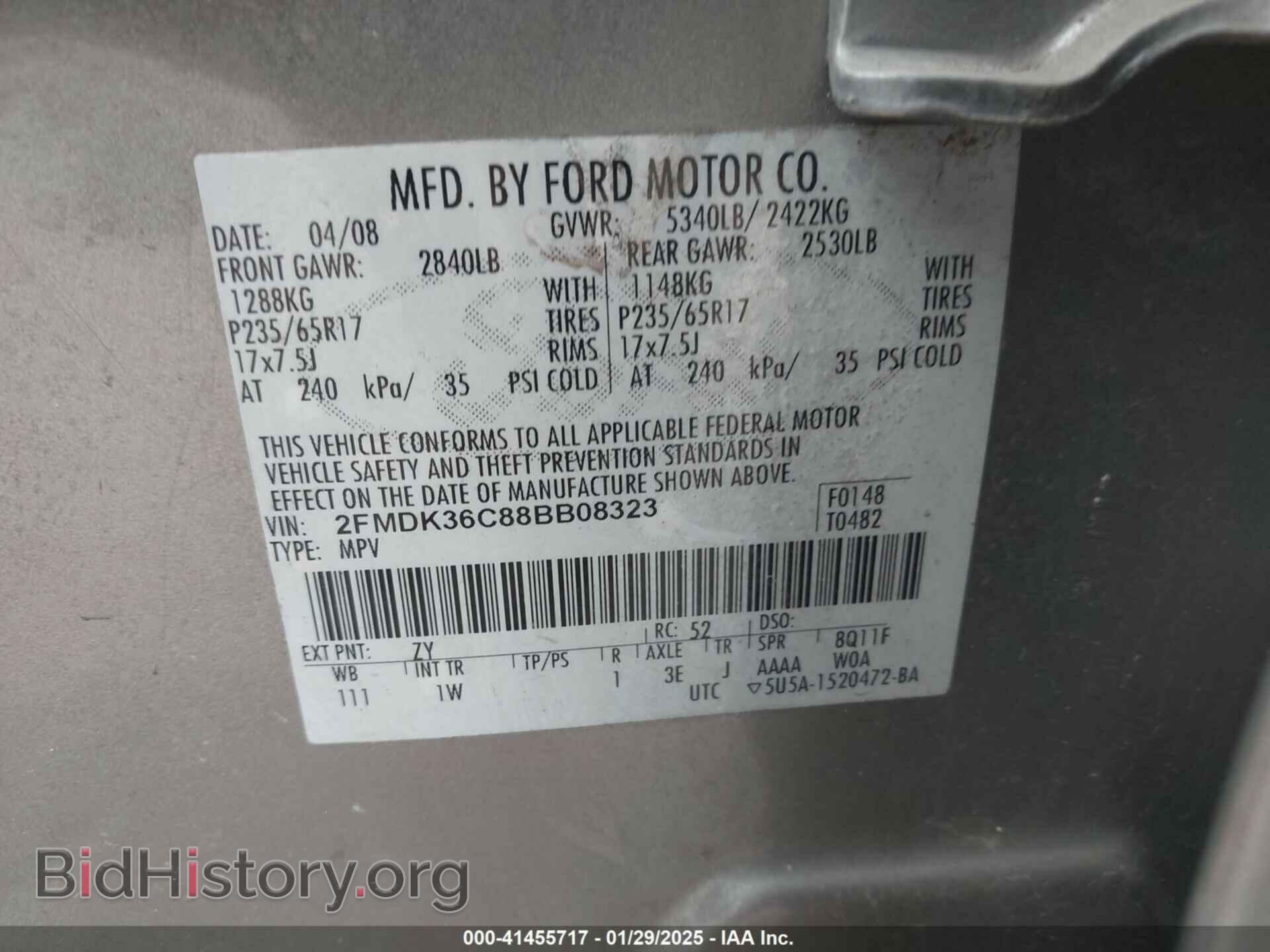 2008 FORD EDGE - VIN: 2FMDK36C88BB08323 - Photo 9
