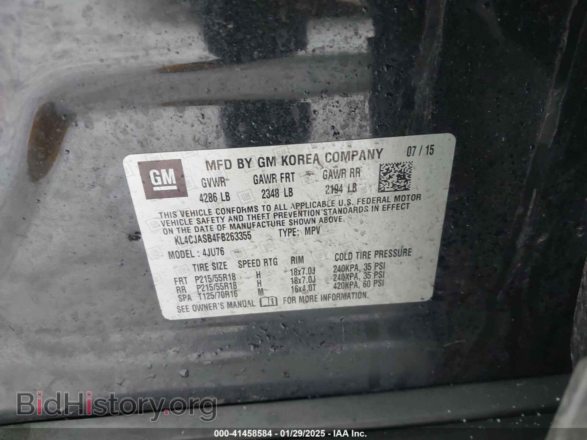 2015 BUICK ENCORE - VIN: KL4CJASB4FB263355 - Photo 9