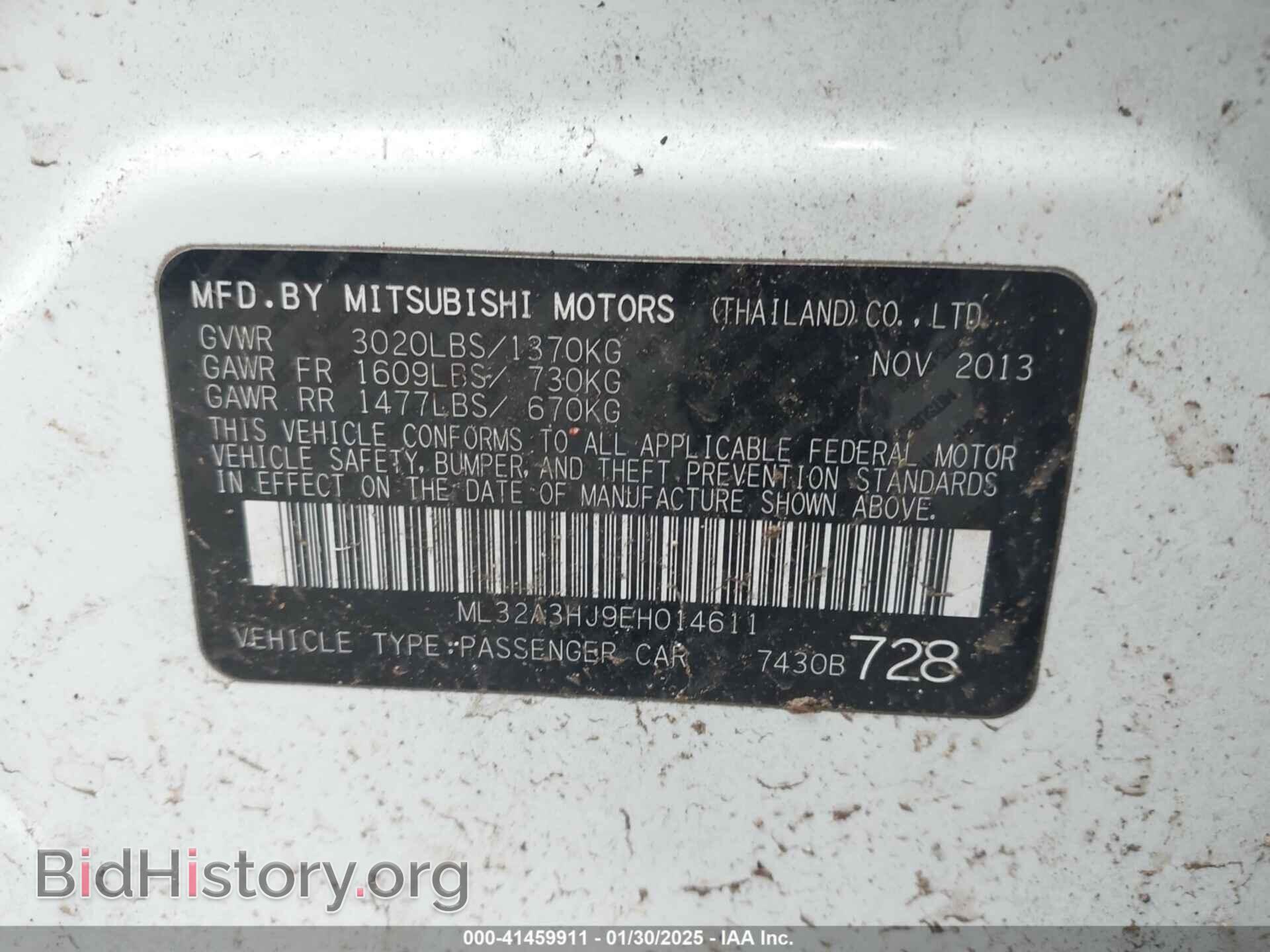 2014 MITSUBISHI MIRAGE - VIN: ML32A3HJ9EH014611 - Фото 9
