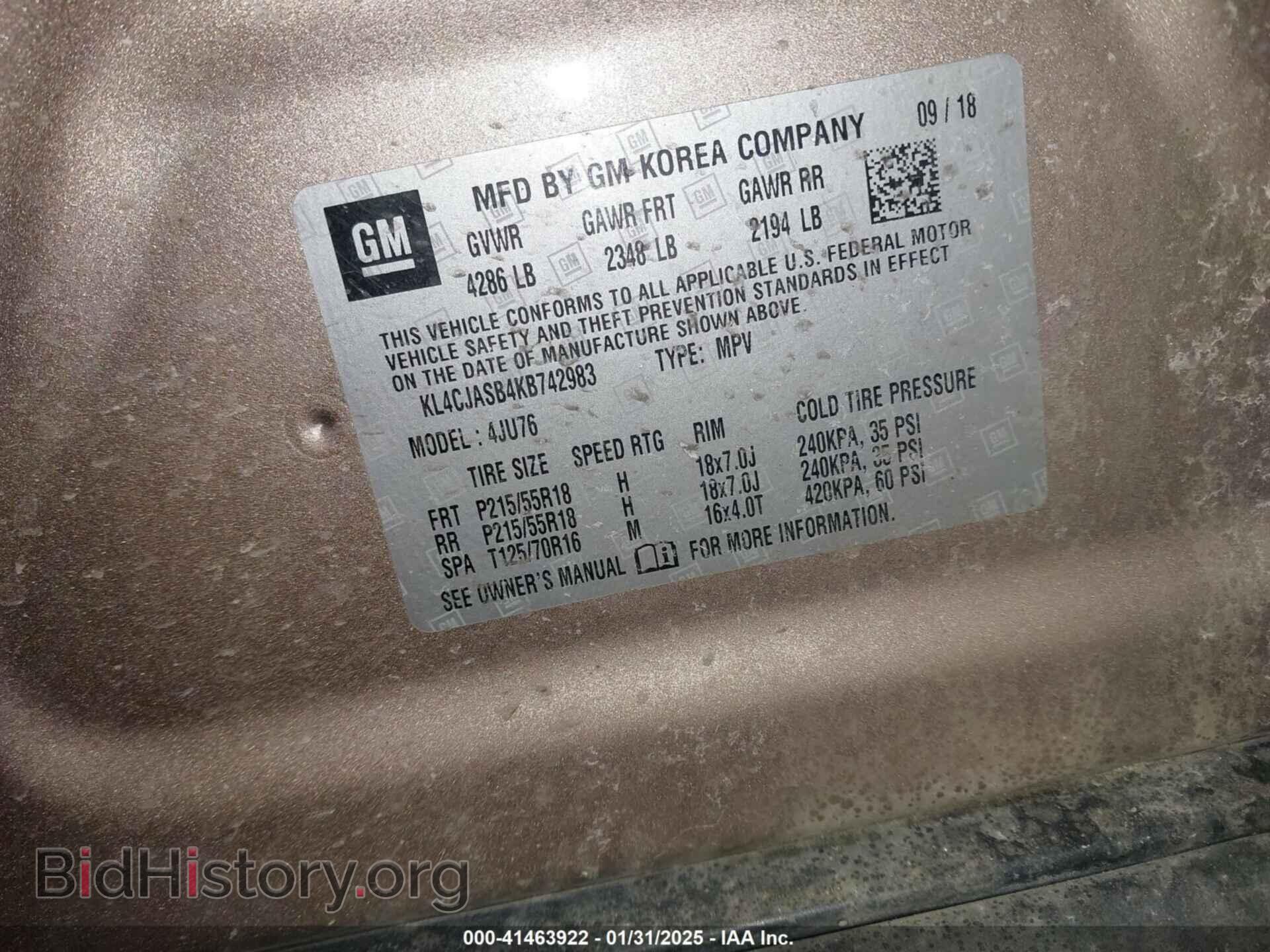 2019 BUICK ENCORE - VIN: KL4CJASB4KB742983 - Фото 9