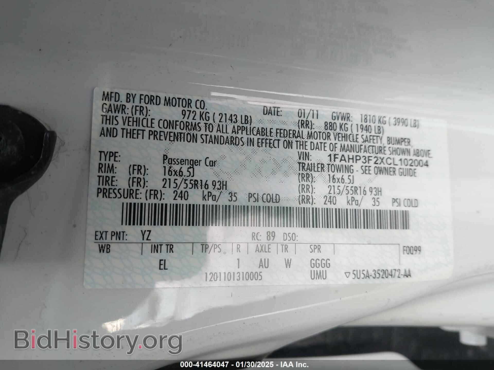 2012 FORD FOCUS - VIN: 1FAHP3F2XCL102004 - Фото 9