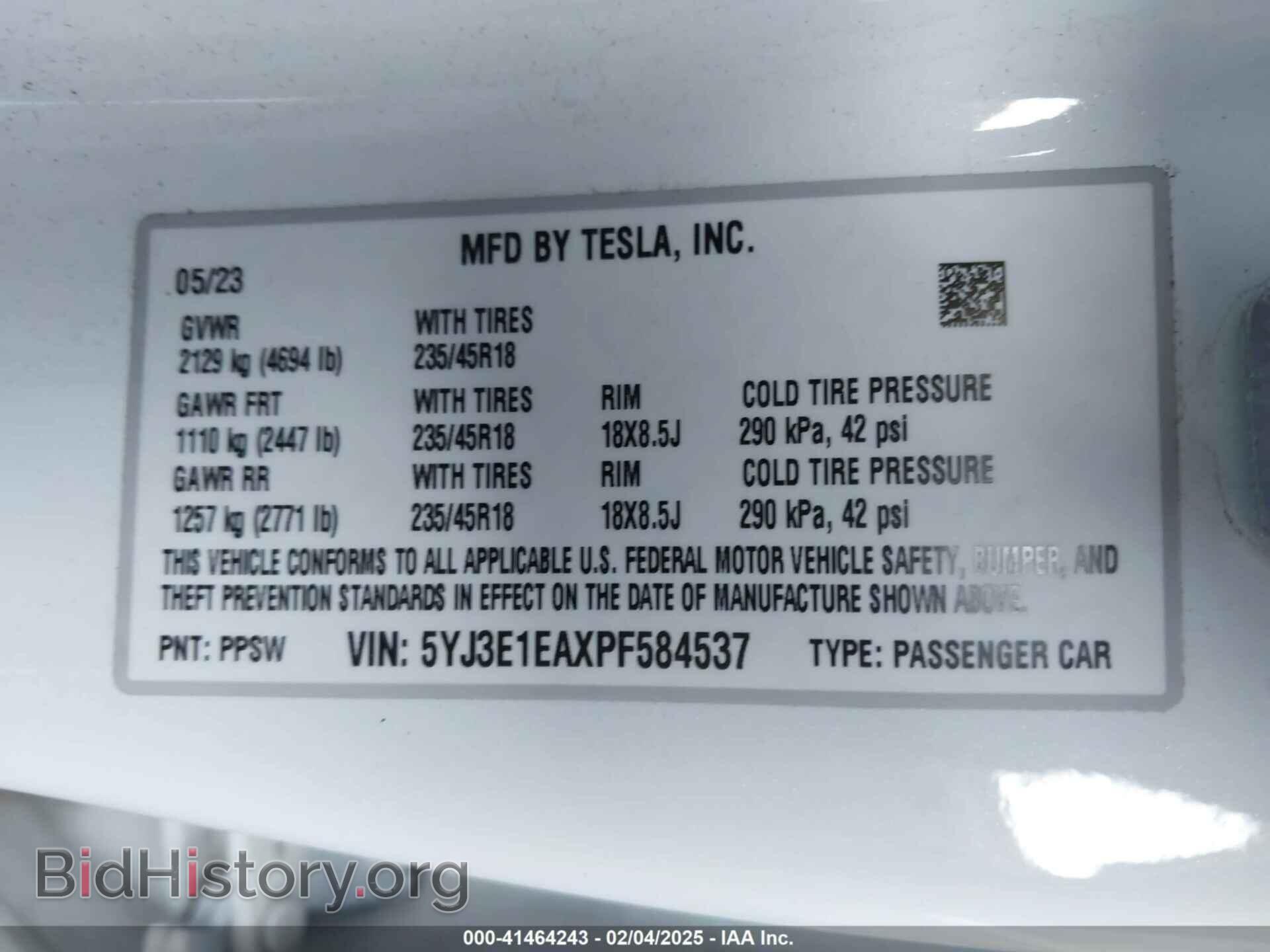 2023 TESLA MODEL 3 - VIN: 5YJ3E1EAXPF584537 - Фото 9