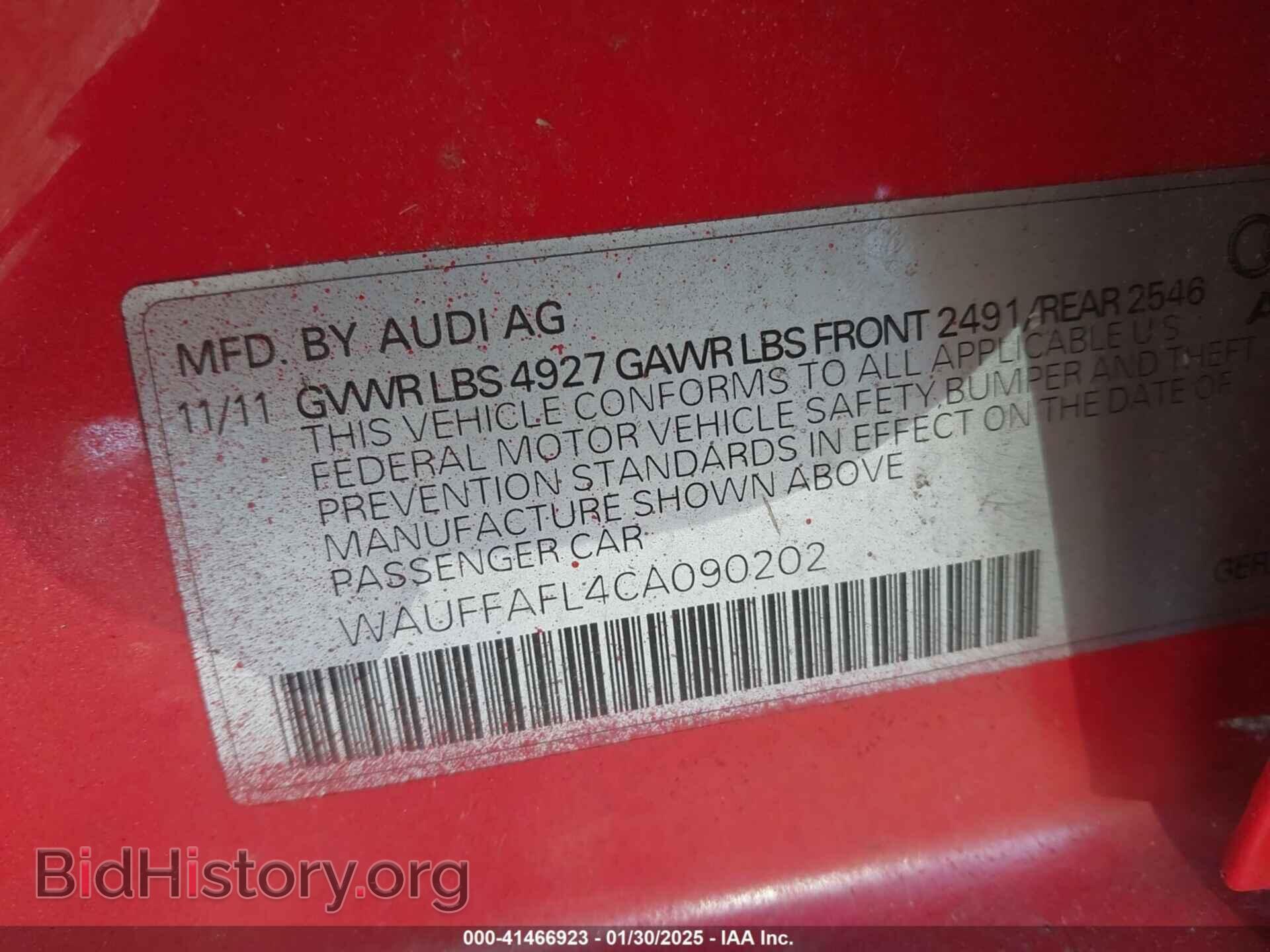 2012 AUDI A4 - VIN: WAUFFAFL4CA090202 - Фото 9