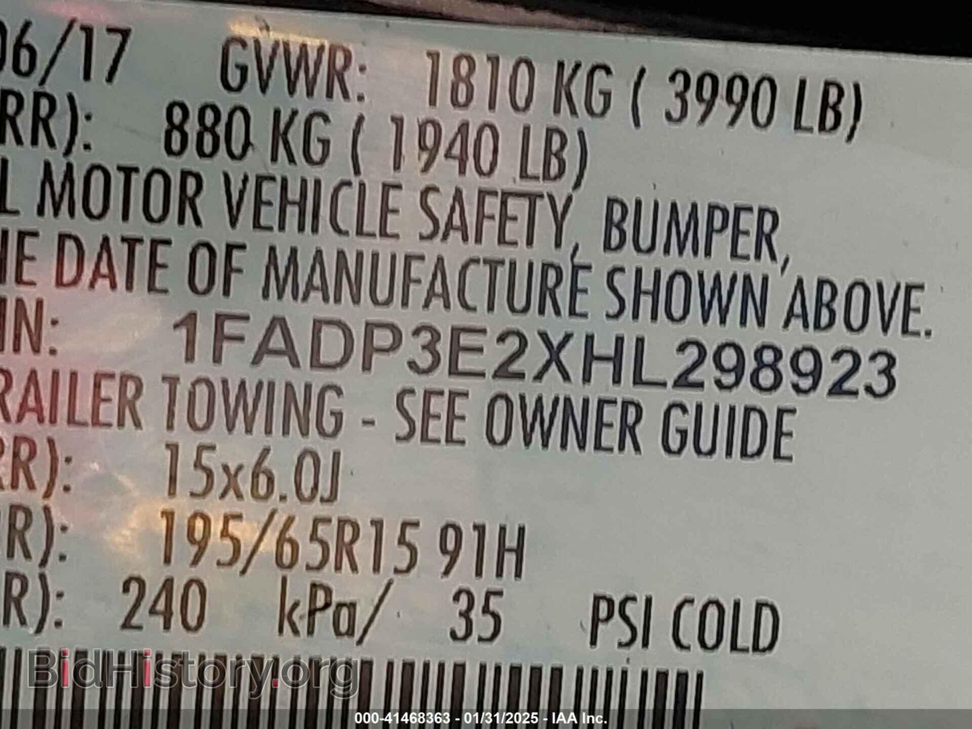2017 FORD FOCUS - VIN: 1FADP3E2XHL298923 - Фото 9