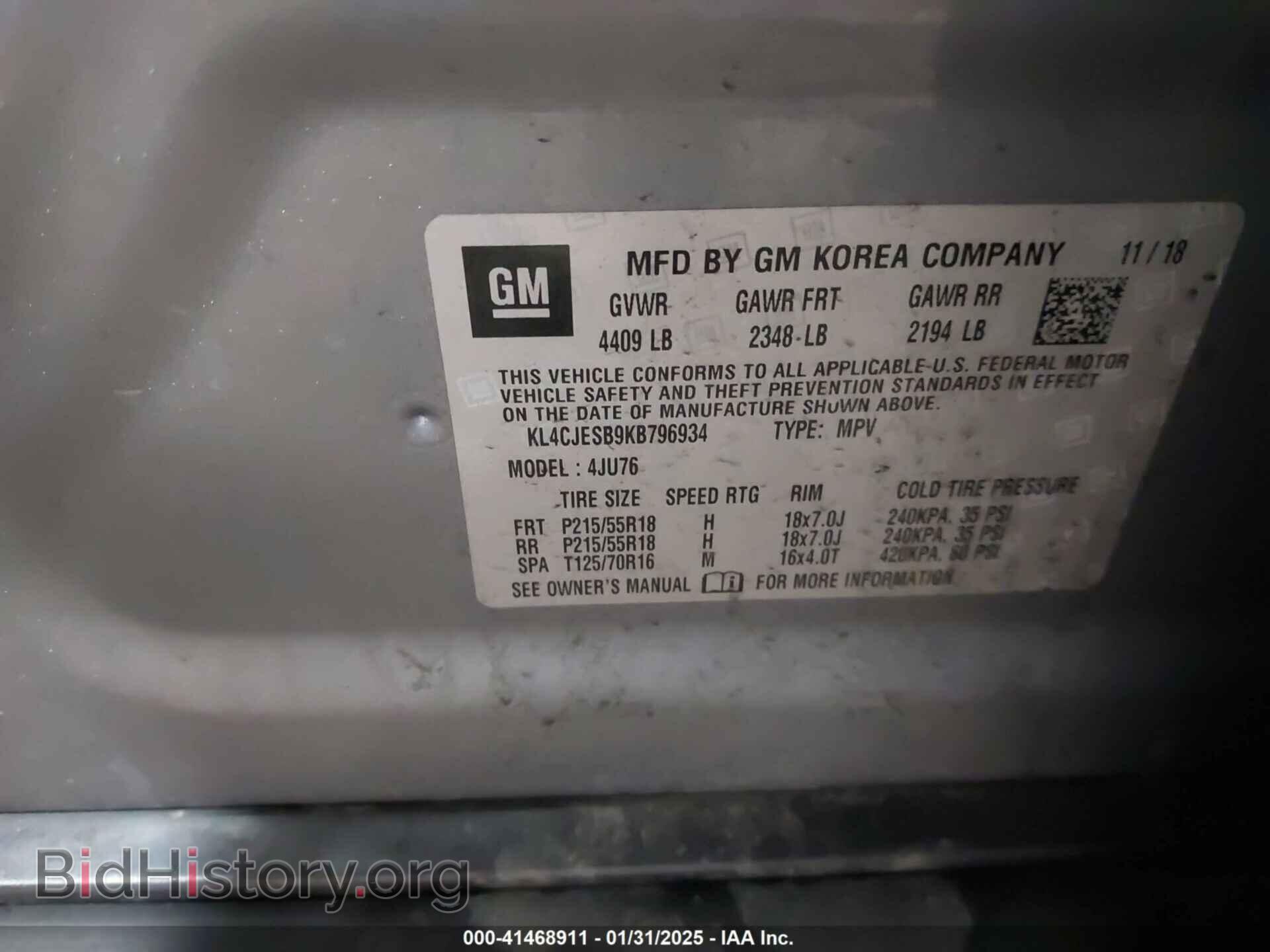 2019 BUICK ENCORE - VIN: KL4CJESB9KB796934 - Photo 9