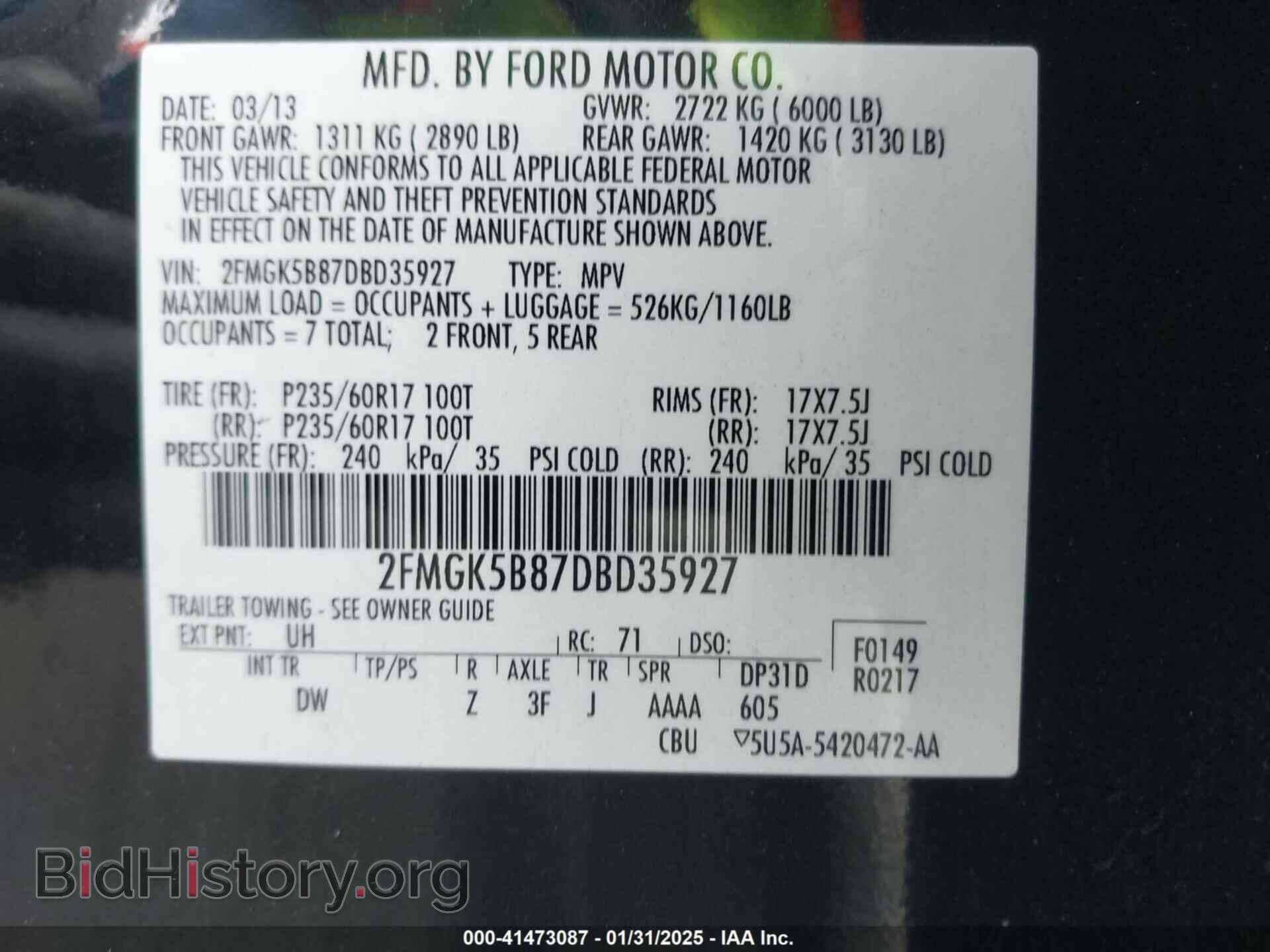 2013 FORD FLEX - VIN: 2FMGK5B87DBD35927 - Photo 9