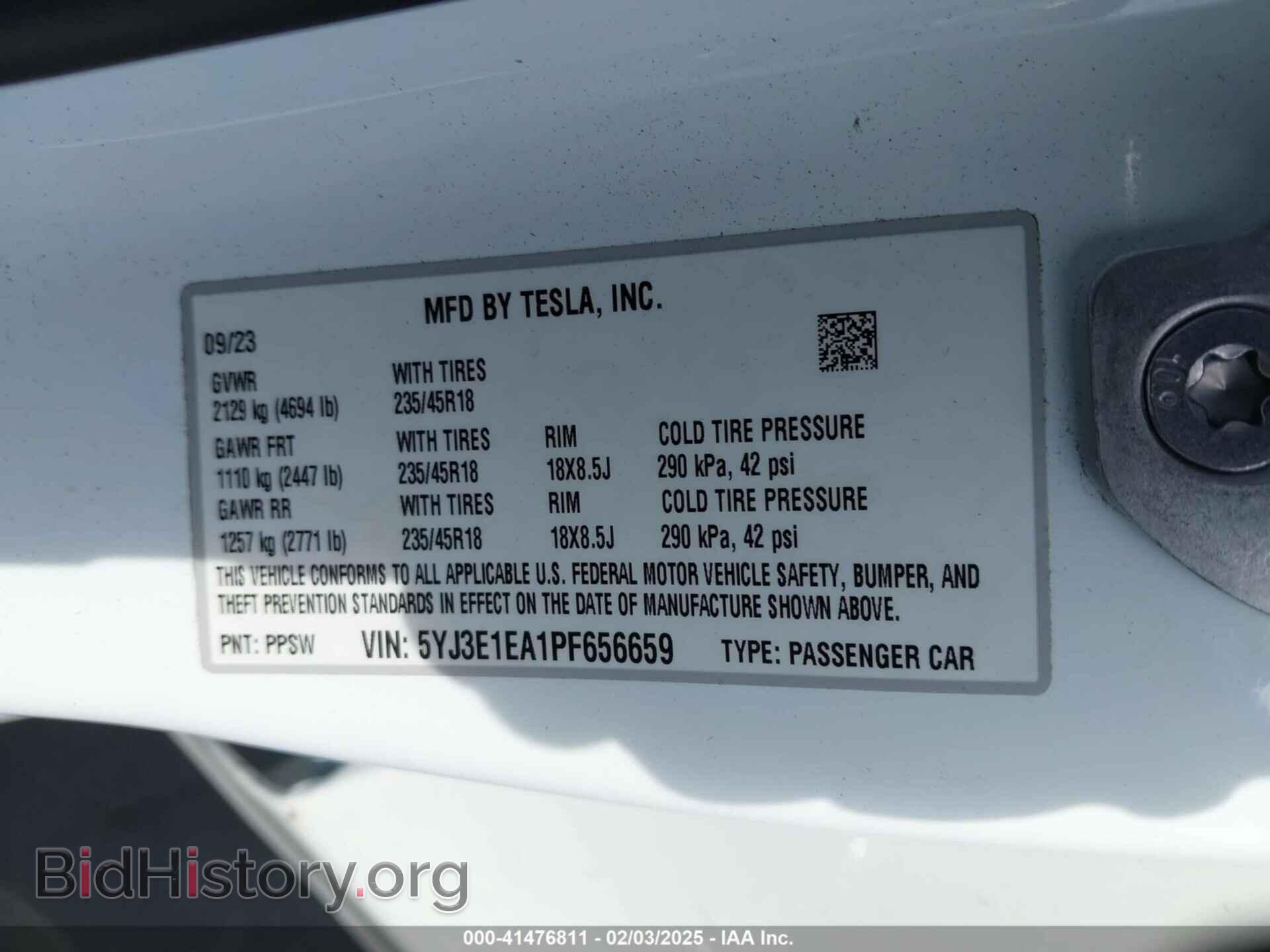 2023 TESLA MODEL 3 - VIN: 5YJ3E1EA1PF656659 - Фото 9