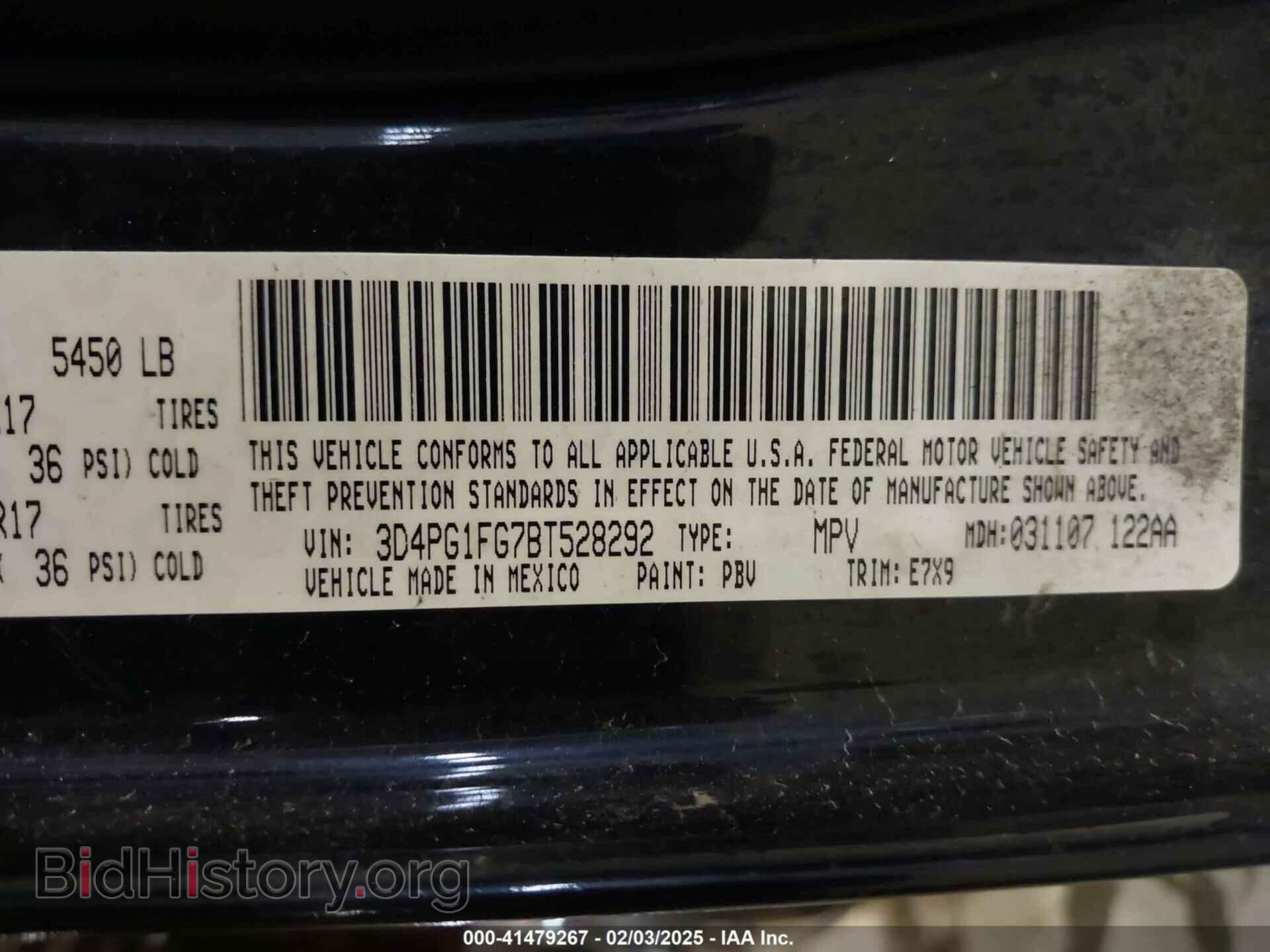 2011 DODGE JOURNEY - VIN: 3D4PG1FG7BT528292 - Фото 9