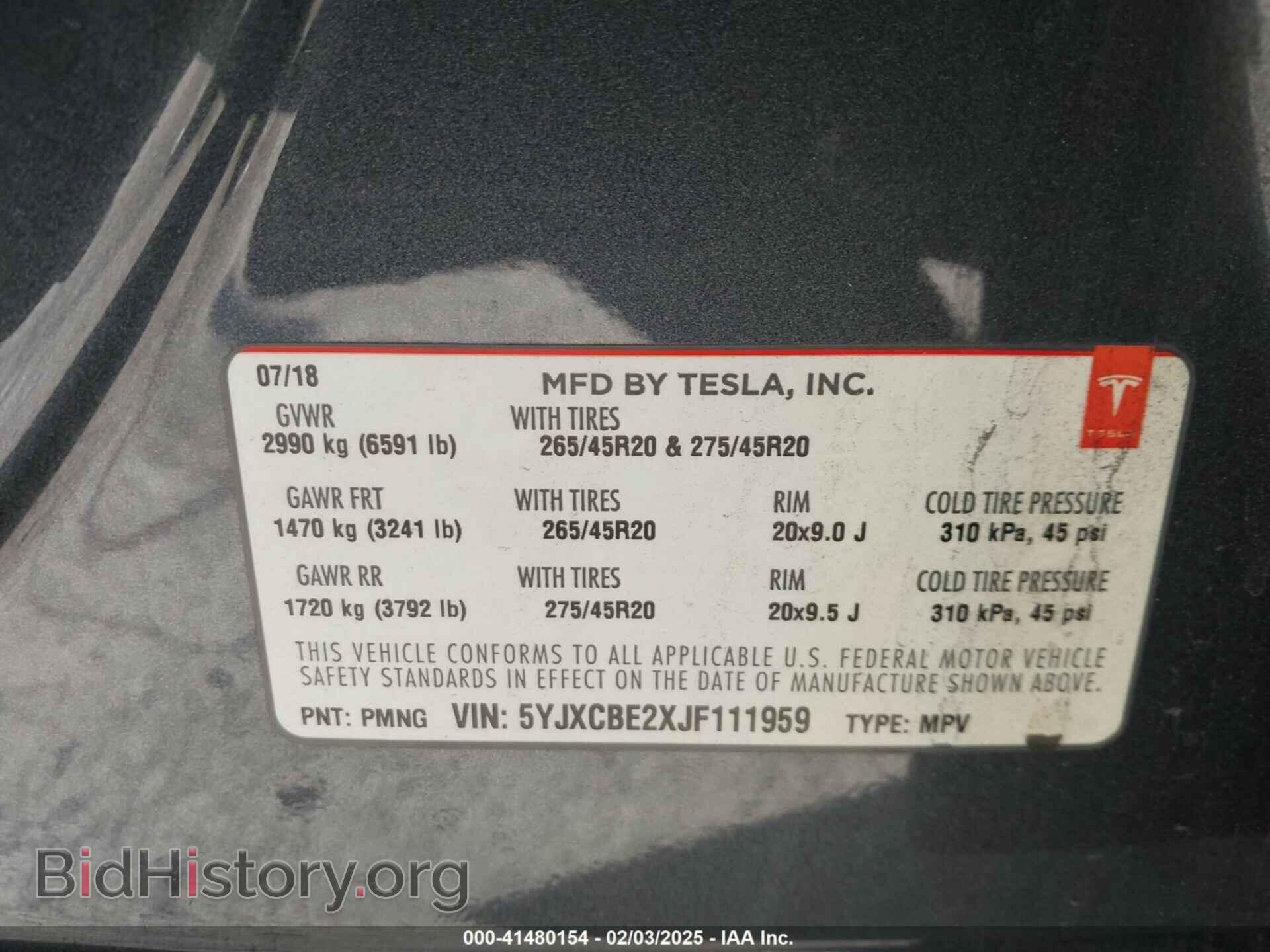 2018 TESLA MODEL X - VIN: 5YJXCBE2XJF111959 - Фото 9