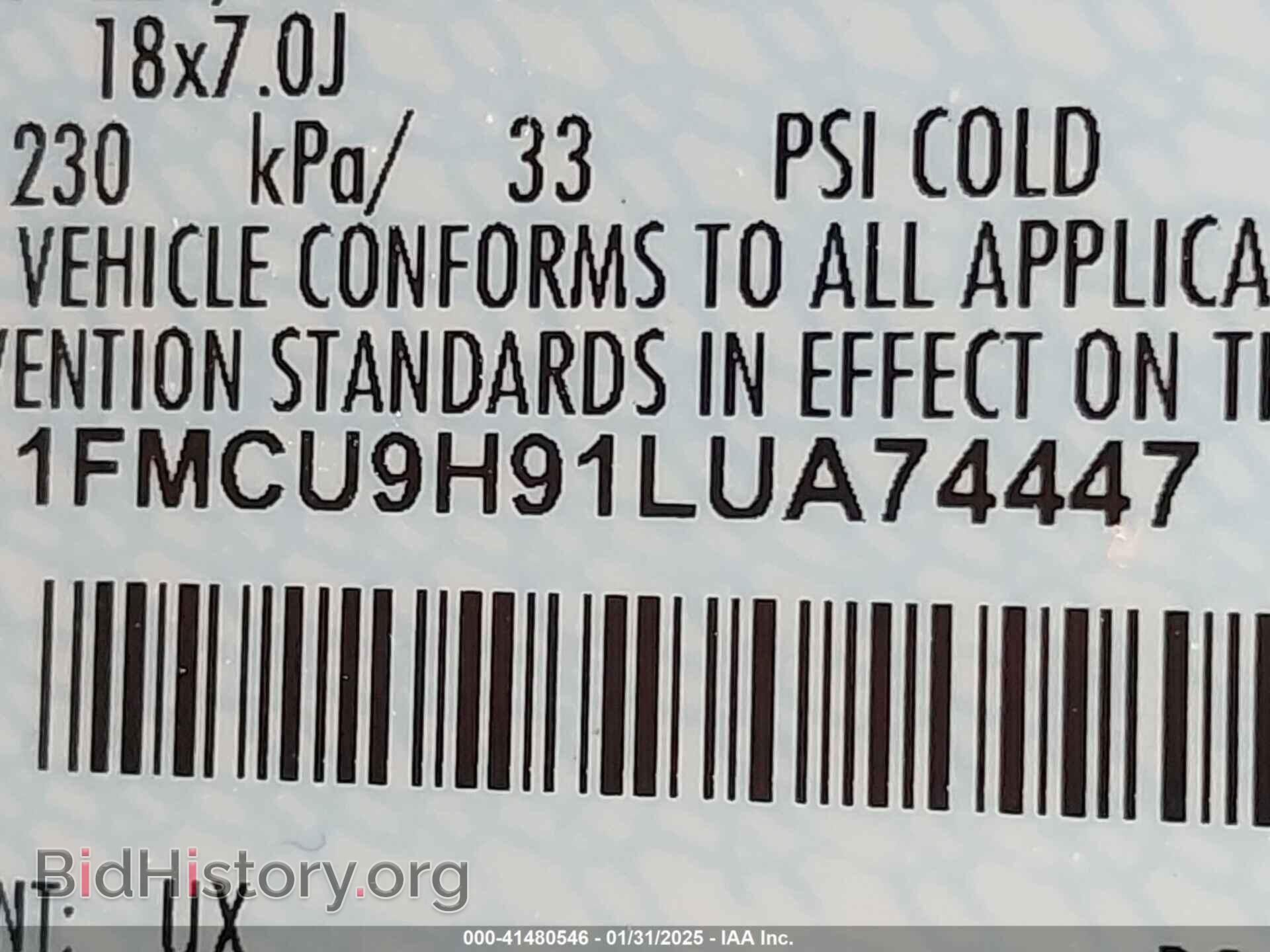 2020 FORD ESCAPE - VIN: 1FMCU9H91LUA74447 - Photo 9