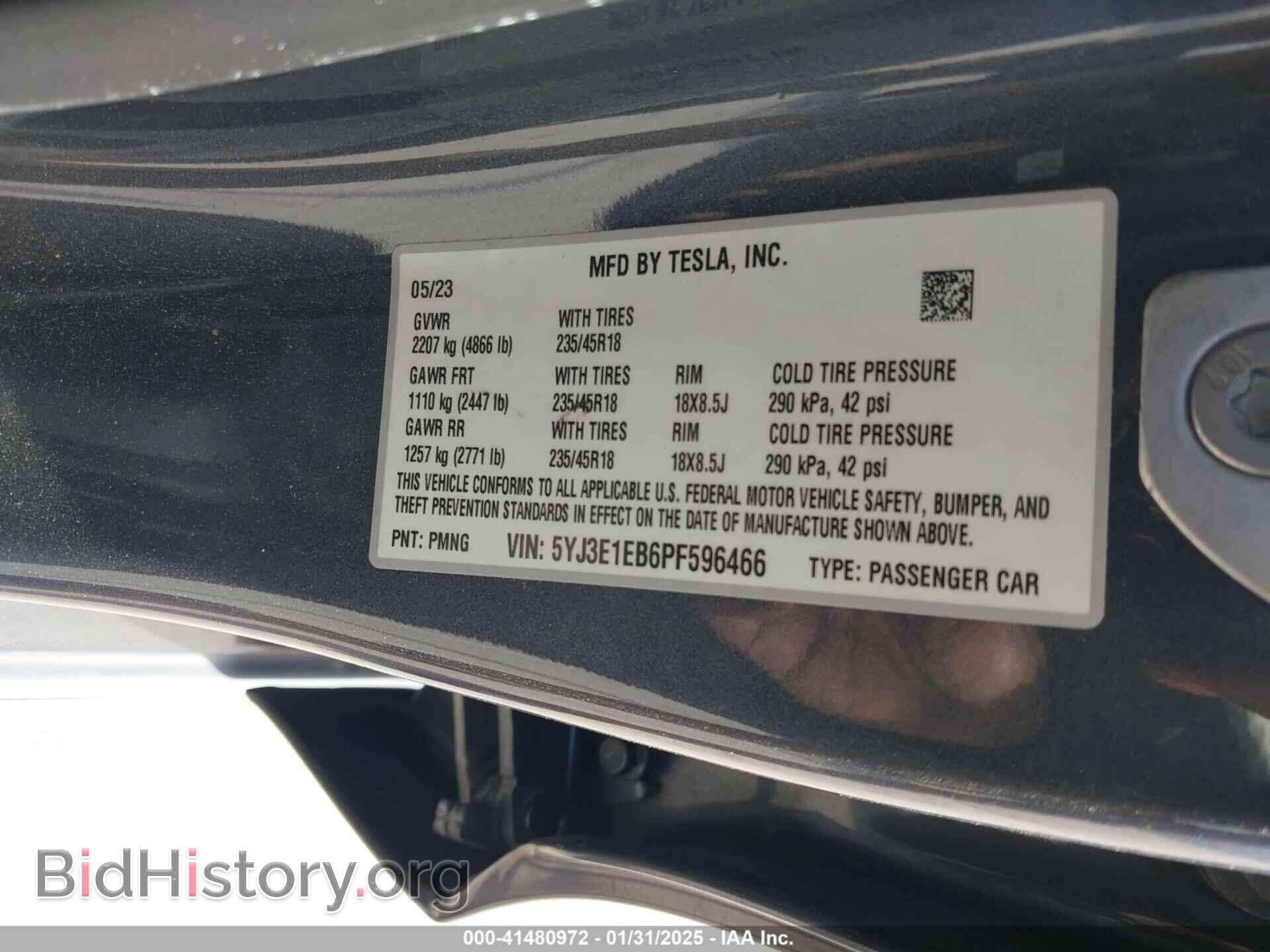 2023 TESLA MODEL 3 - VIN: 5YJ3E1EB6PF596466 - Фото 9