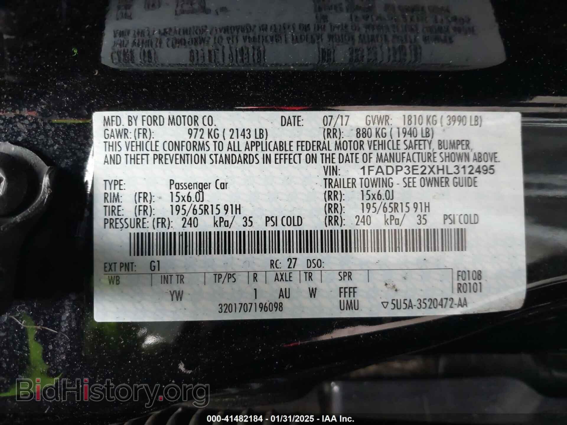 2017 FORD FOCUS - VIN: 1FADP3E2XHL312495 - Фото 9