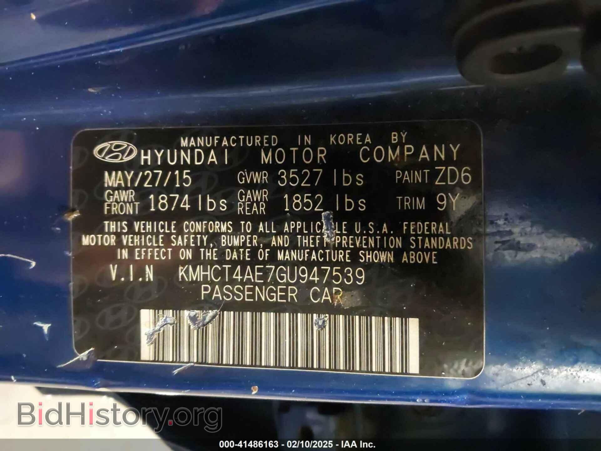 2016 HYUNDAI ACCENT - VIN: KMHCT4AE7GU947539 - Фото 9
