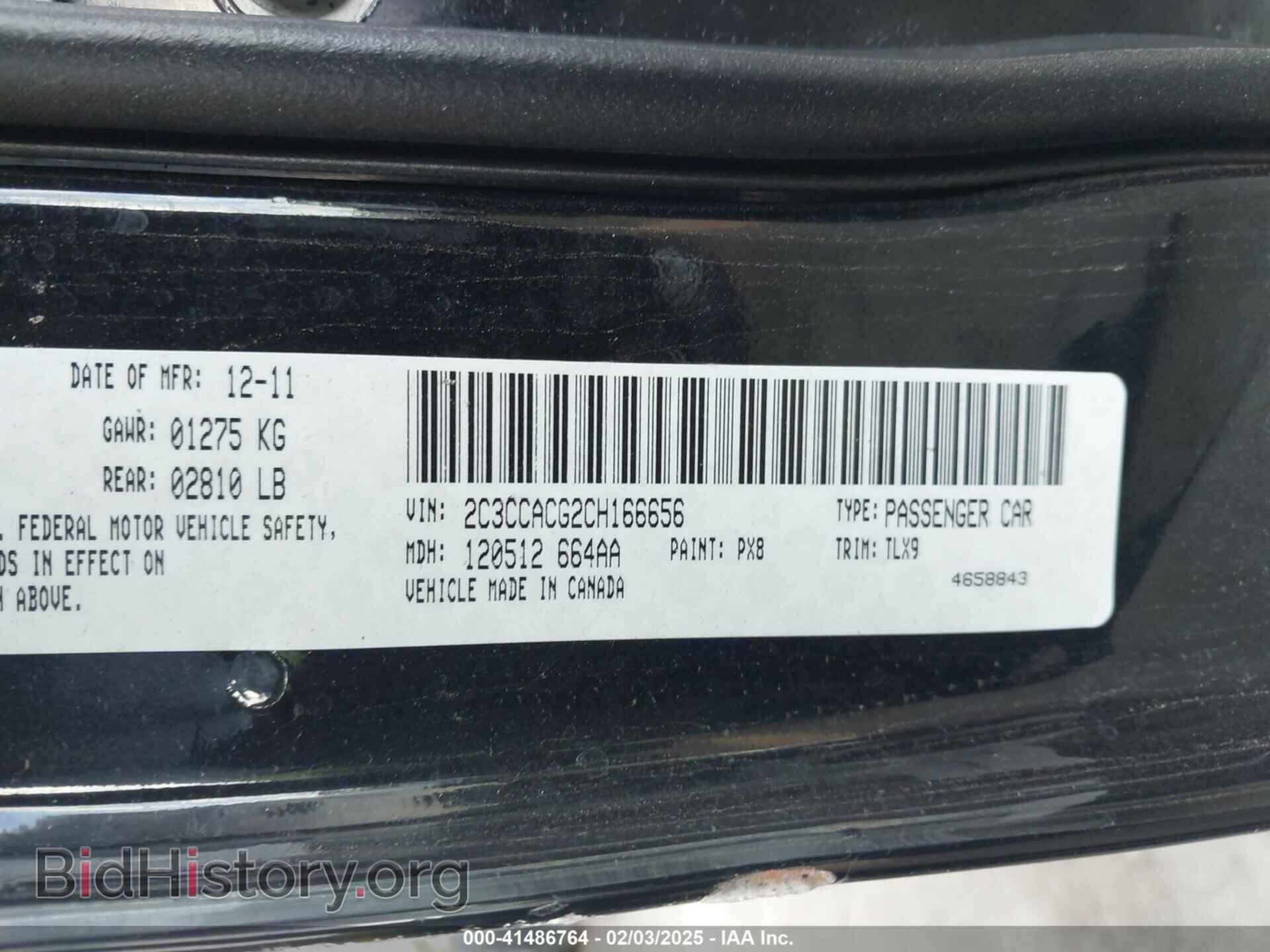2012 CHRYSLER 300 - VIN: 2C3CCACG2CH166656 - Фото 9