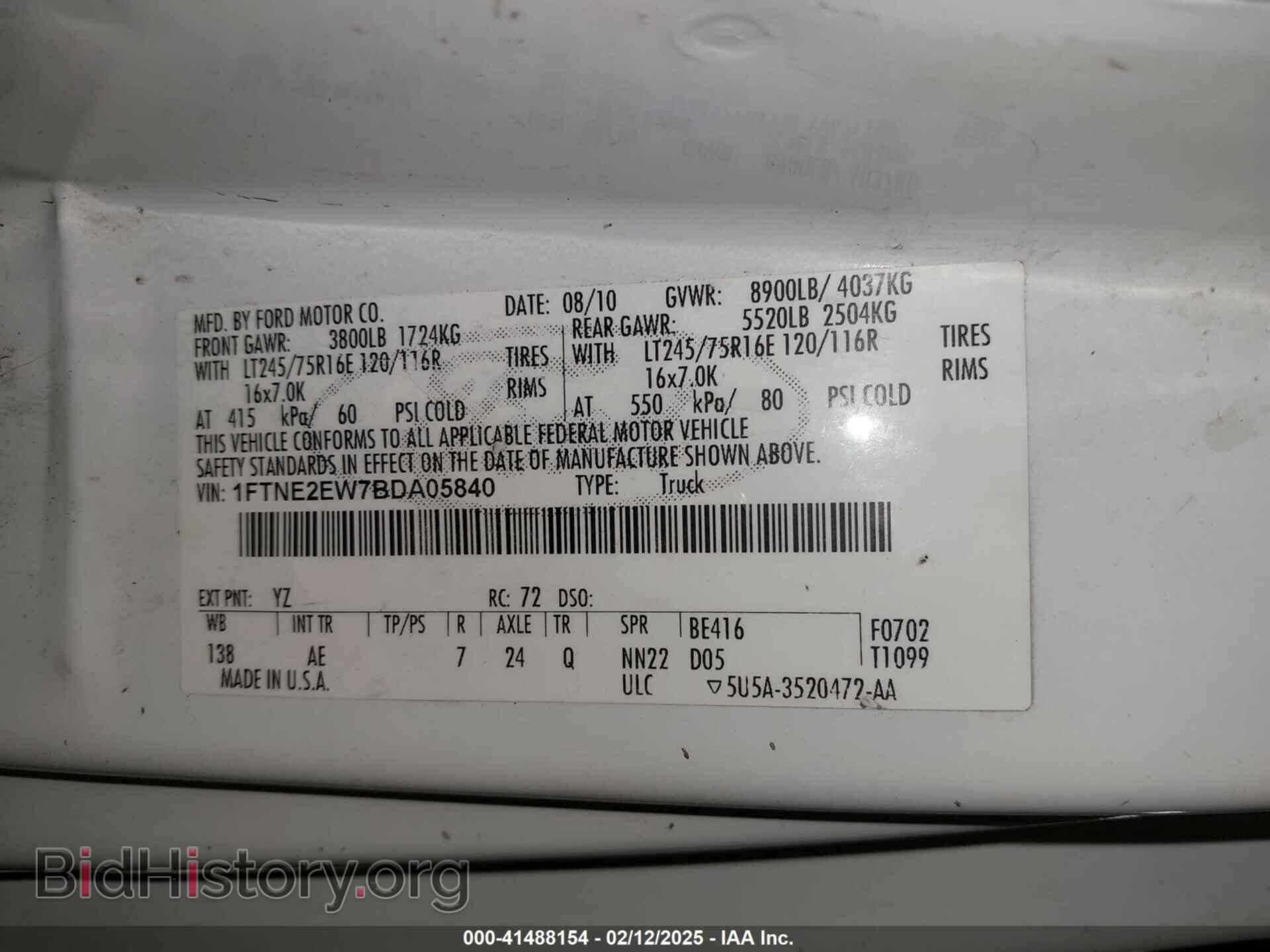 2011 FORD E-250 - VIN: 1FTNE2EW7BDA05840 - Photo 9