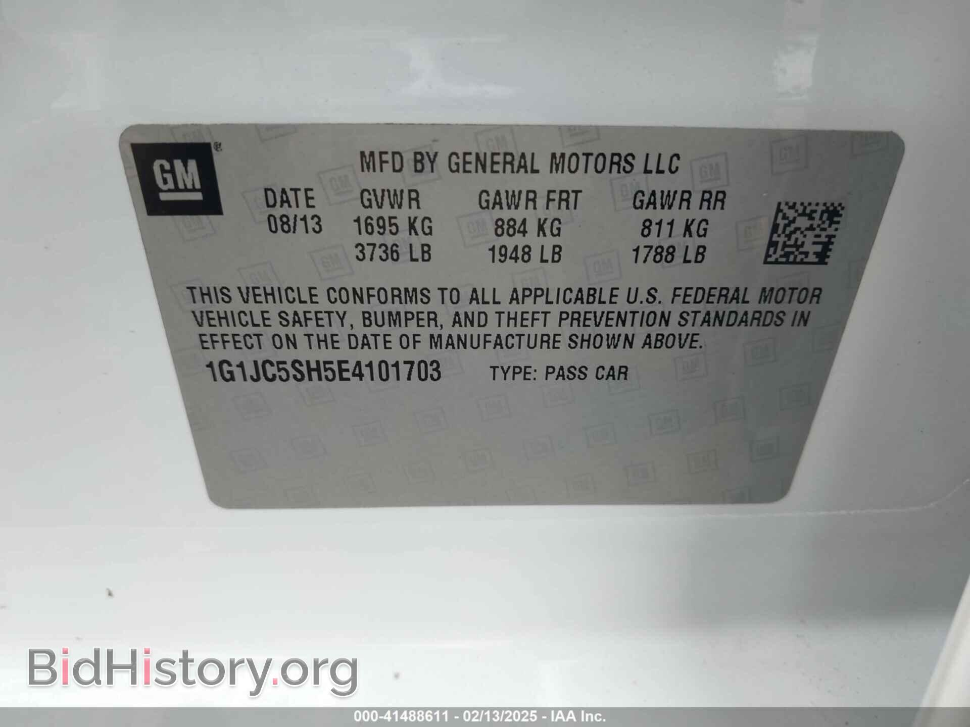 2014 CHEVROLET SONIC - VIN: 1G1JC5SH5E4101703 - Фото 9