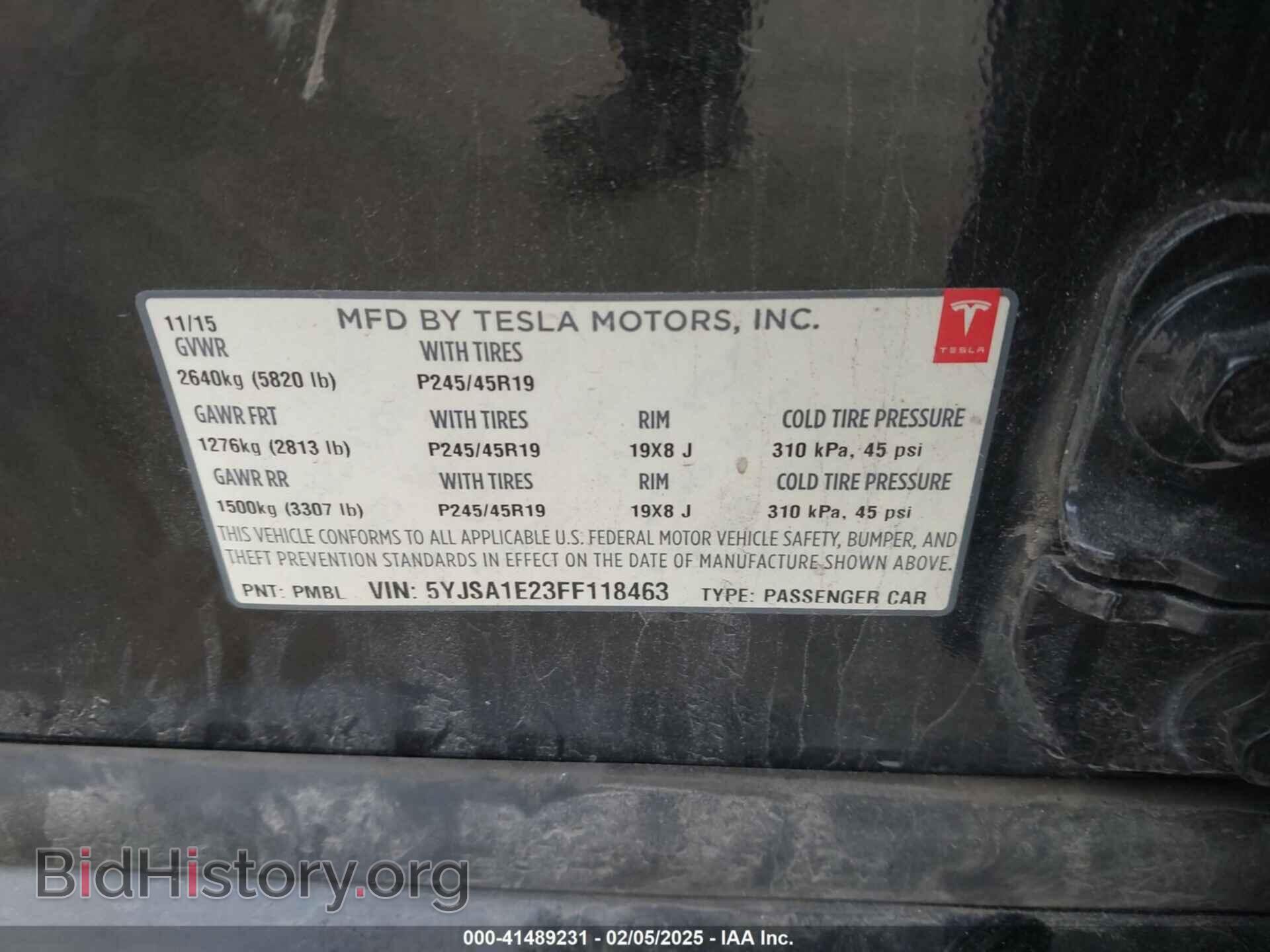2015 TESLA MODEL S - VIN: 5YJSA1E23FF118463 - Фото 9