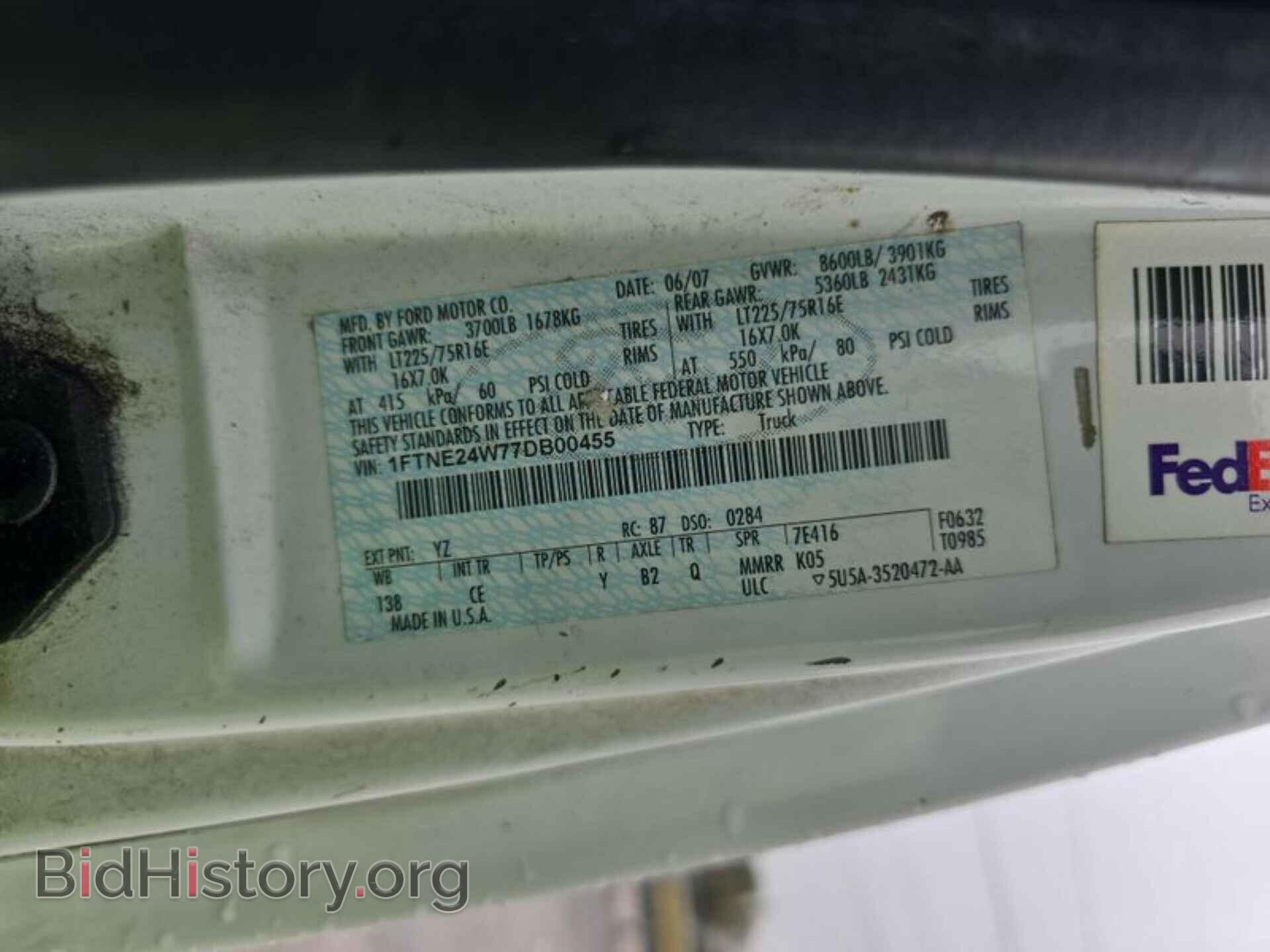 2007 FORD ECONOLINE - VIN: 1FTNE24W77DB00455 - Фото 9