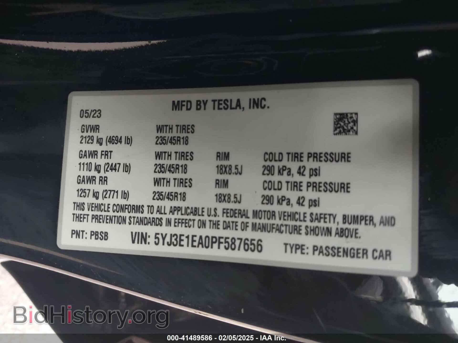 2023 TESLA MODEL 3 - VIN: 5YJ3E1EA0PF587656 - Фото 9