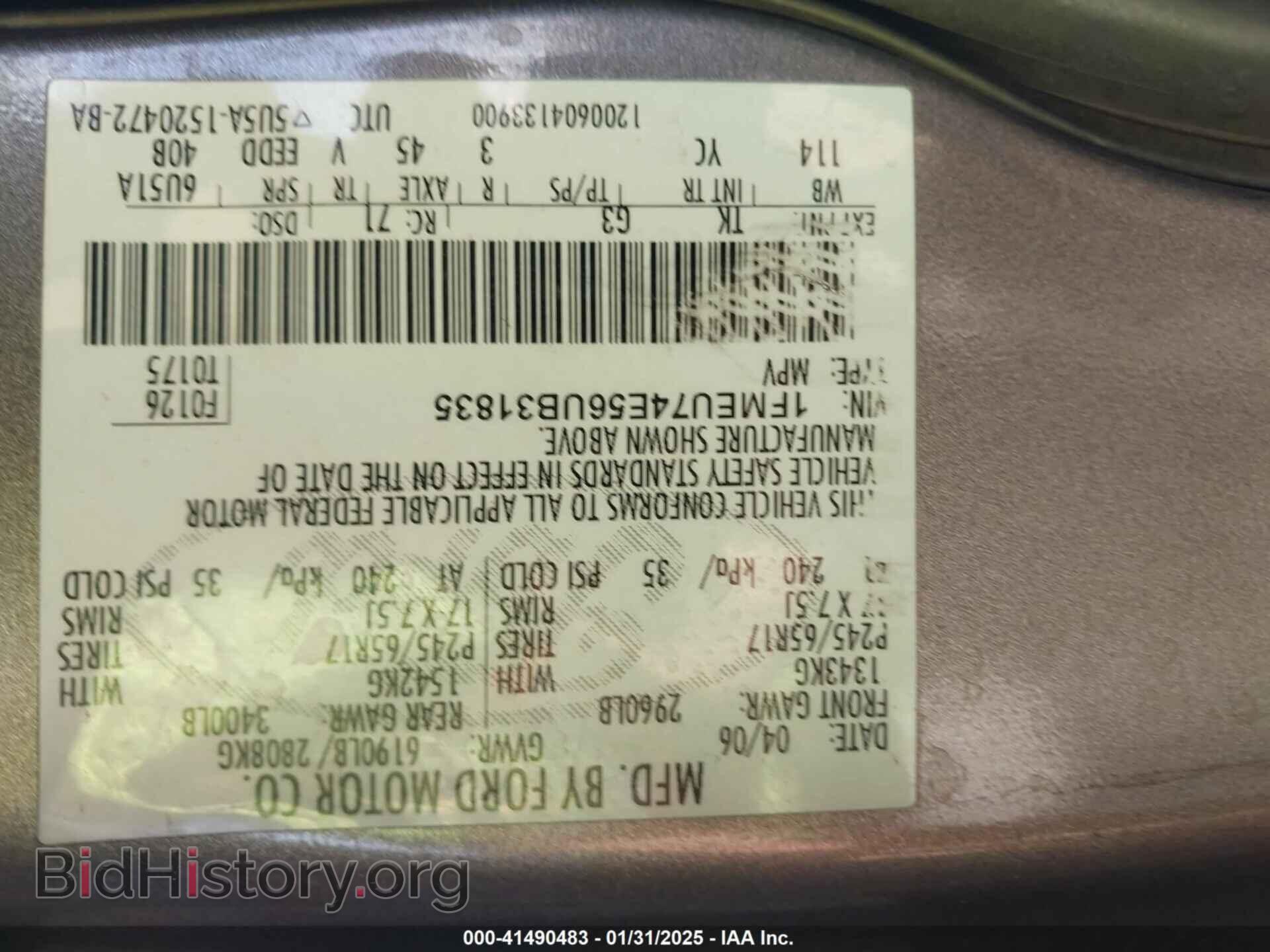 2006 FORD EXPLORER - VIN: 1FMEU74E56UB31835 - Фото 9