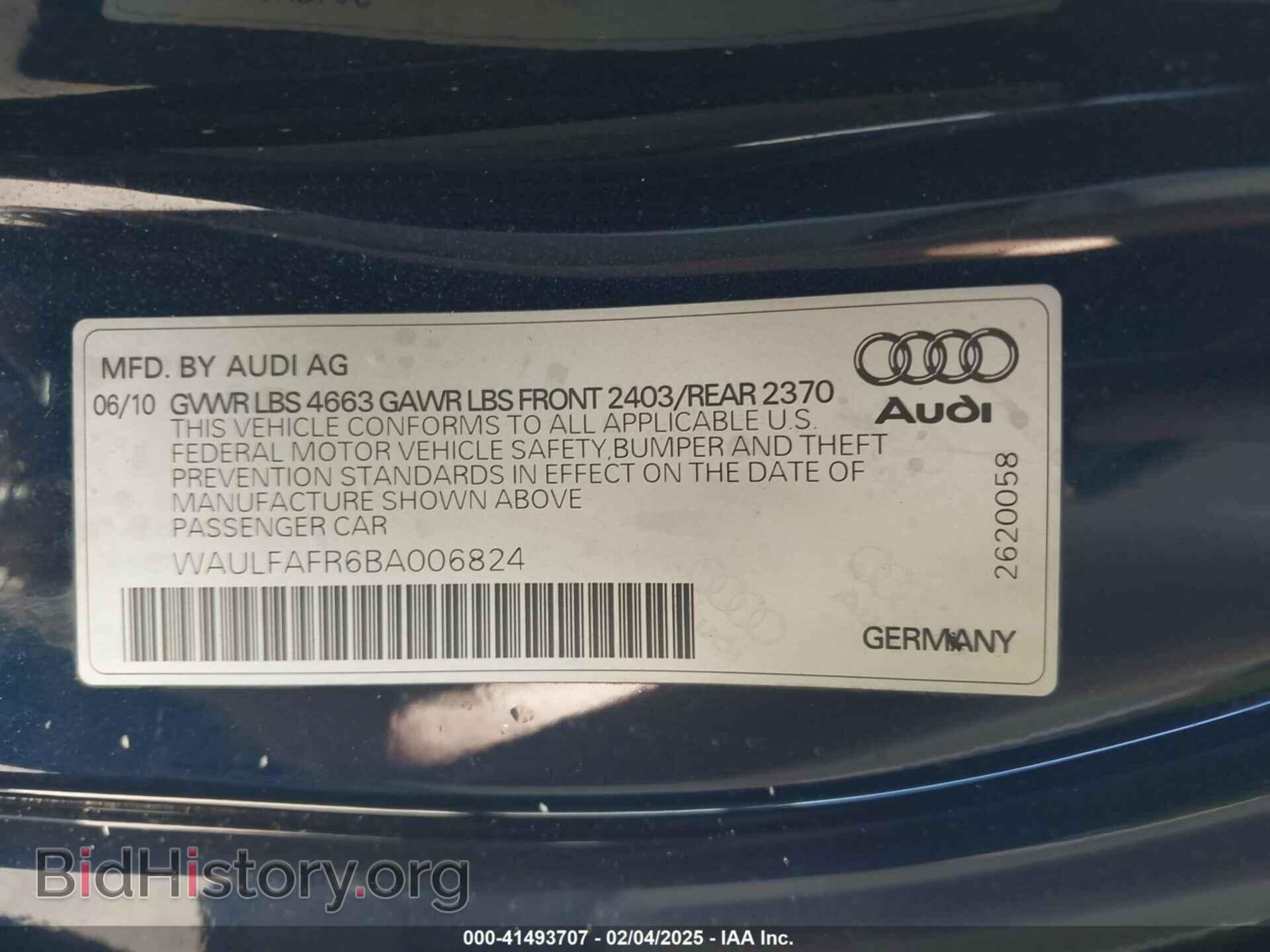 2011 AUDI A5 - VIN: WAULFAFR6BA006824 - Photo 9